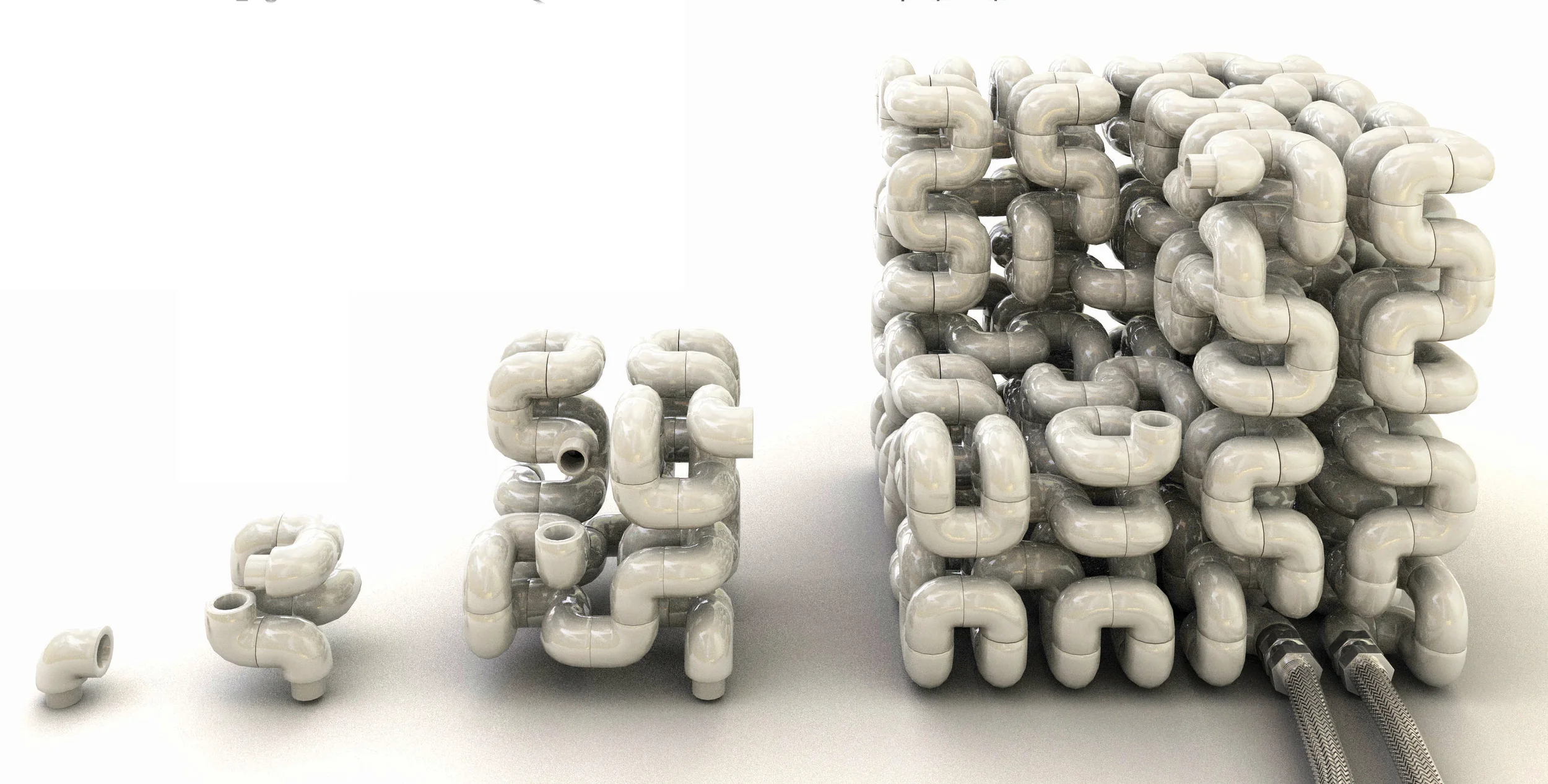 Octocube radiator is made of plumbing joins