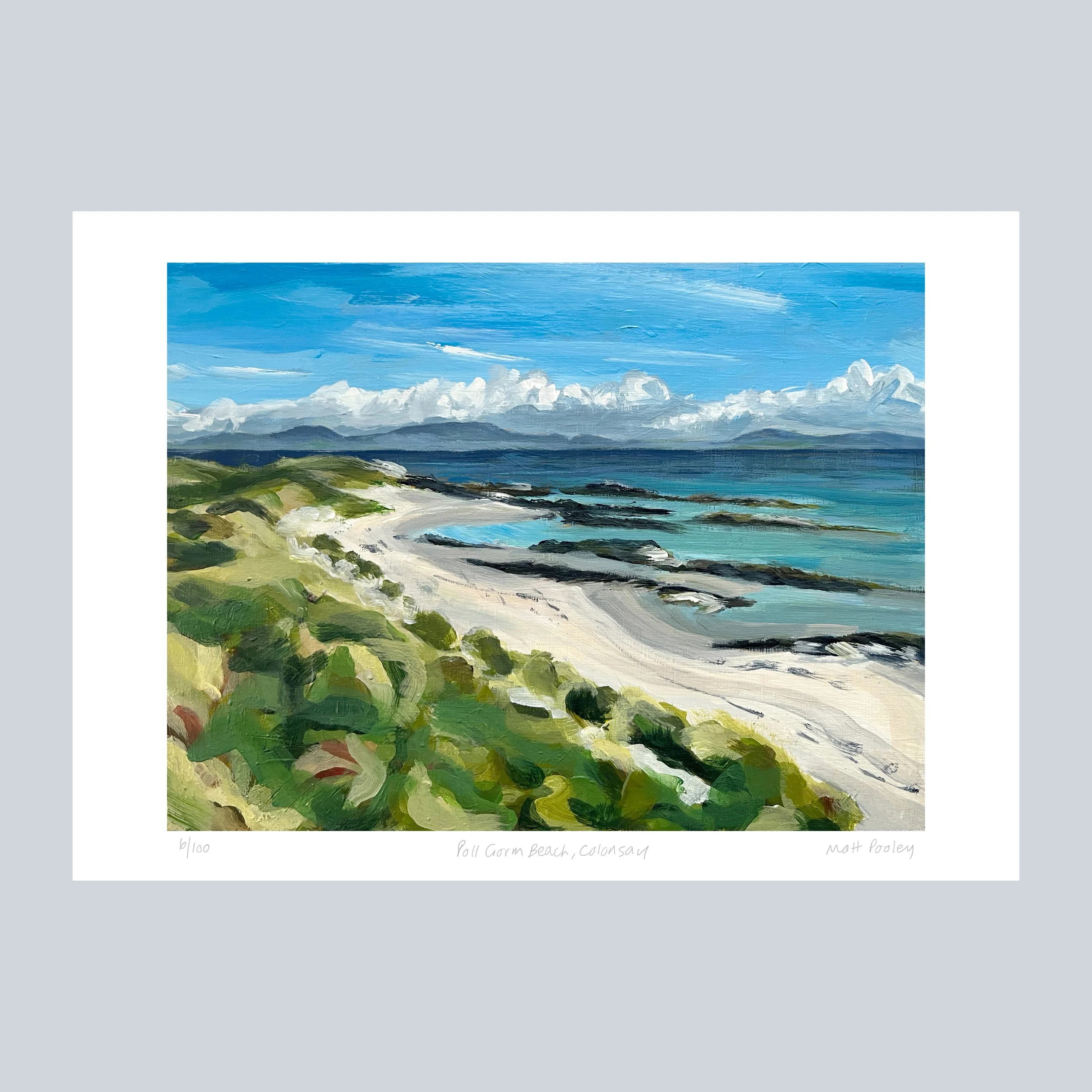 Poll Gorm Beach, Colonsay Print on Grey Square.jpeg