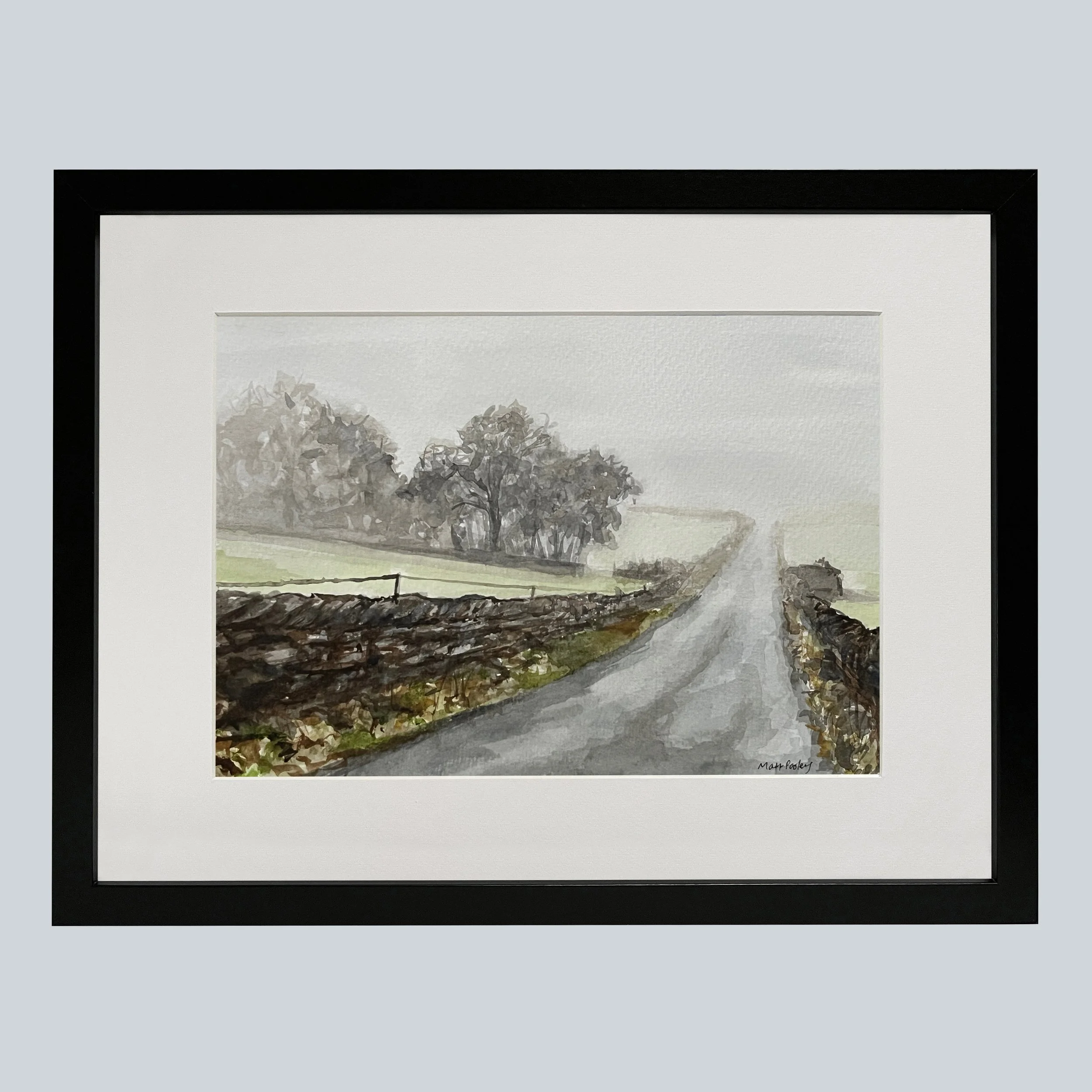 Misty Leygards Lane Original Framed on Grey Square.jpg