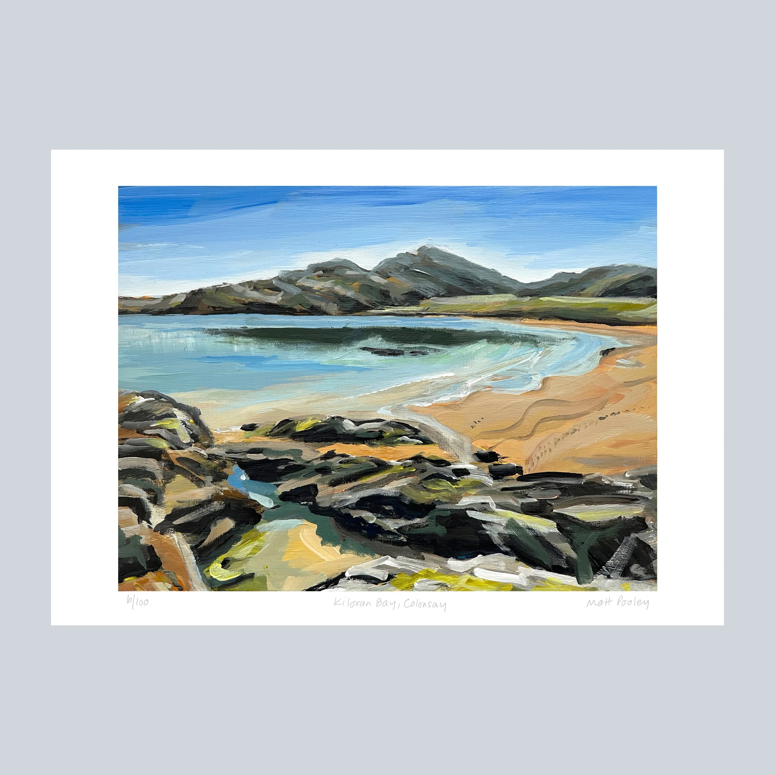 Kiloran Bay, Colonsay Print on Grey Square.jpg