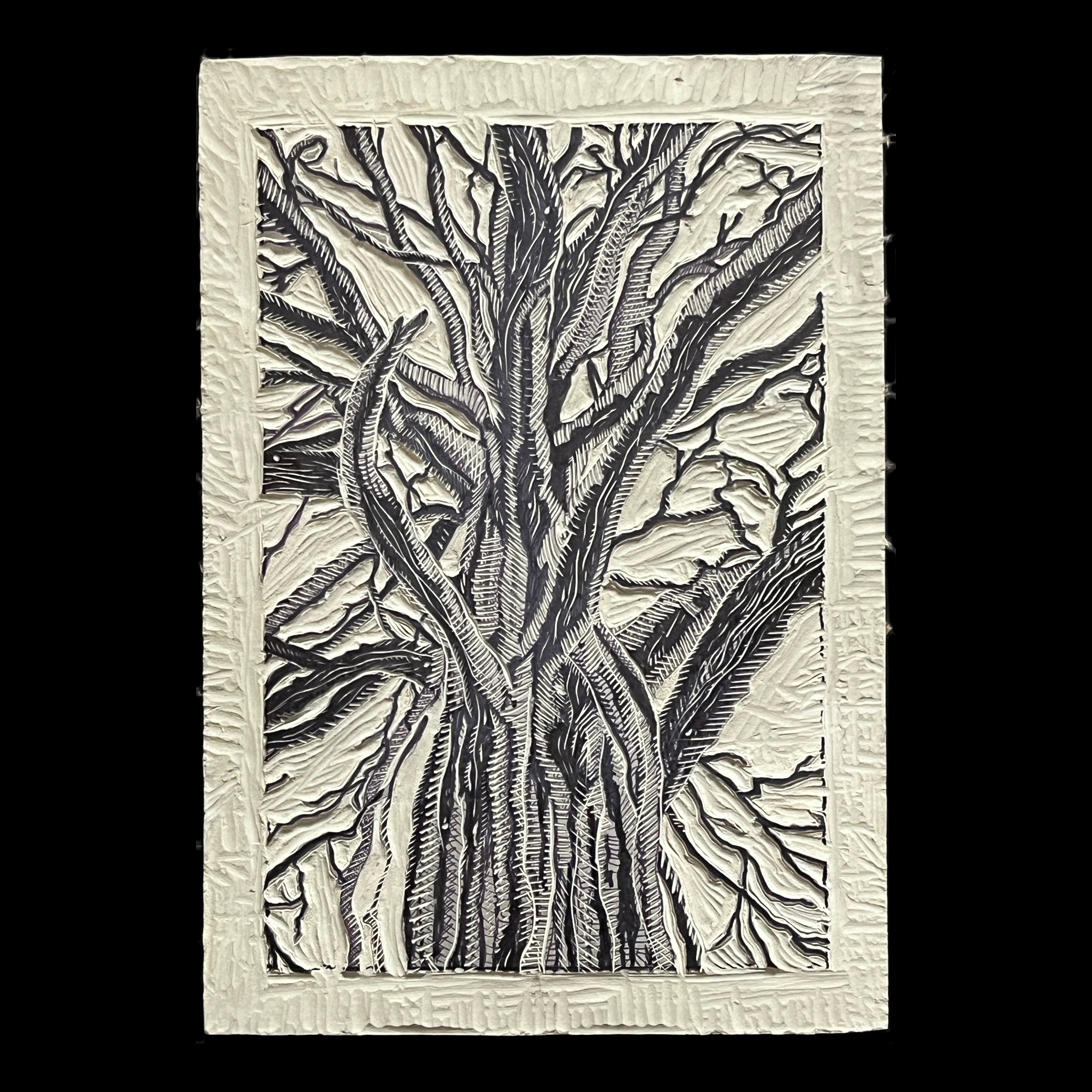 Winter Tree Lino on Black Square.jpg
