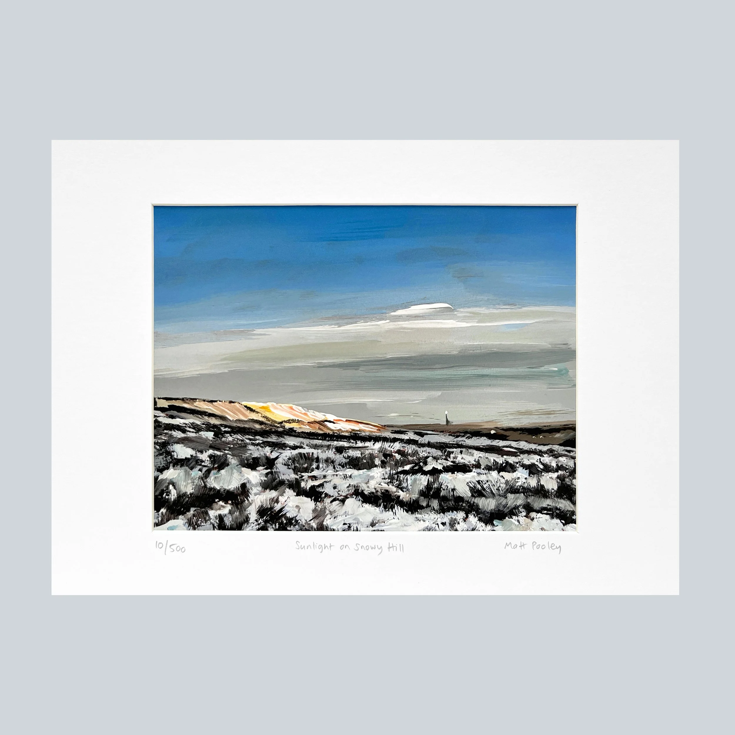 Sunlight on Snowy Hill In Mount on Grey Square.jpg