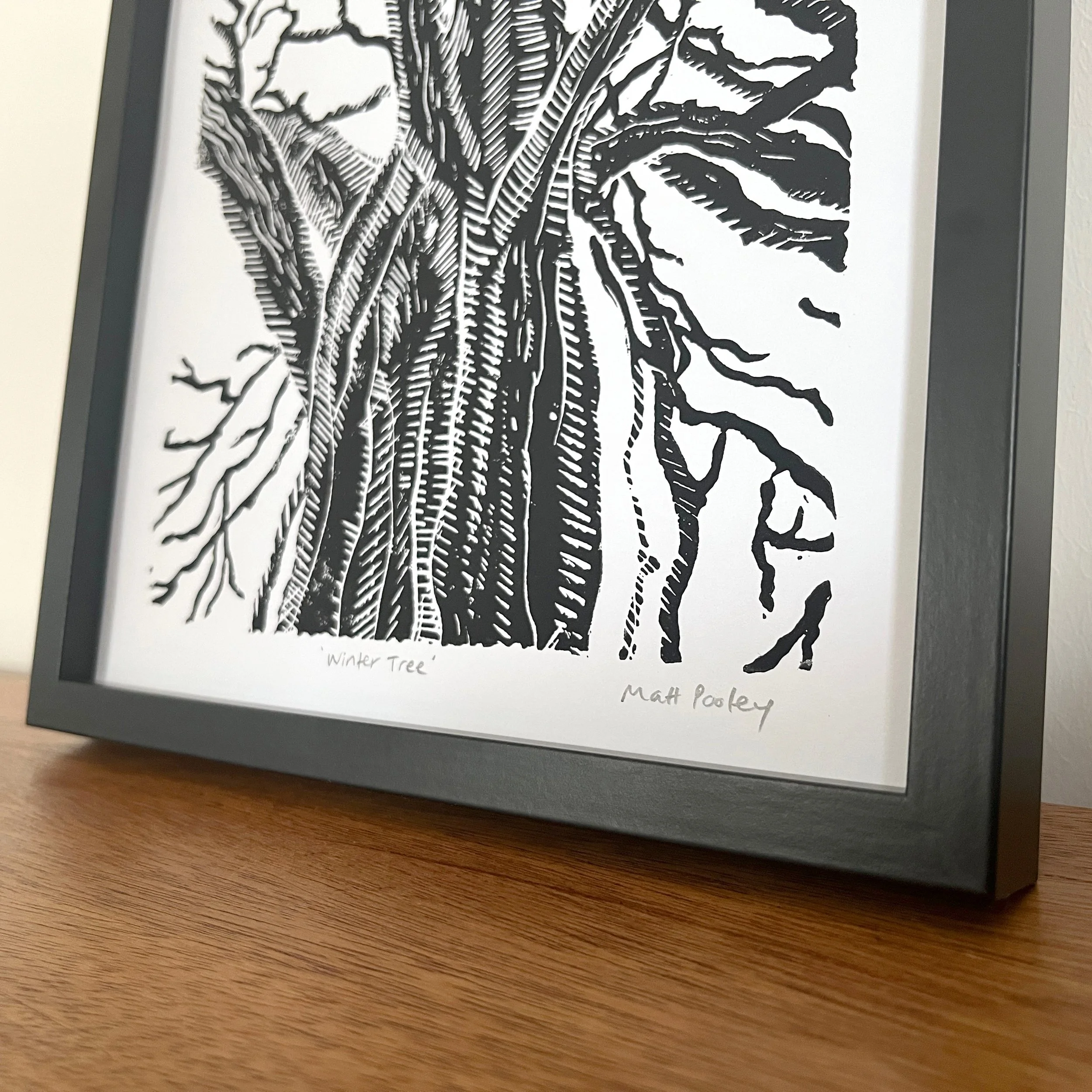 Winter Tree Lino Print Framed Detail Square.jpeg