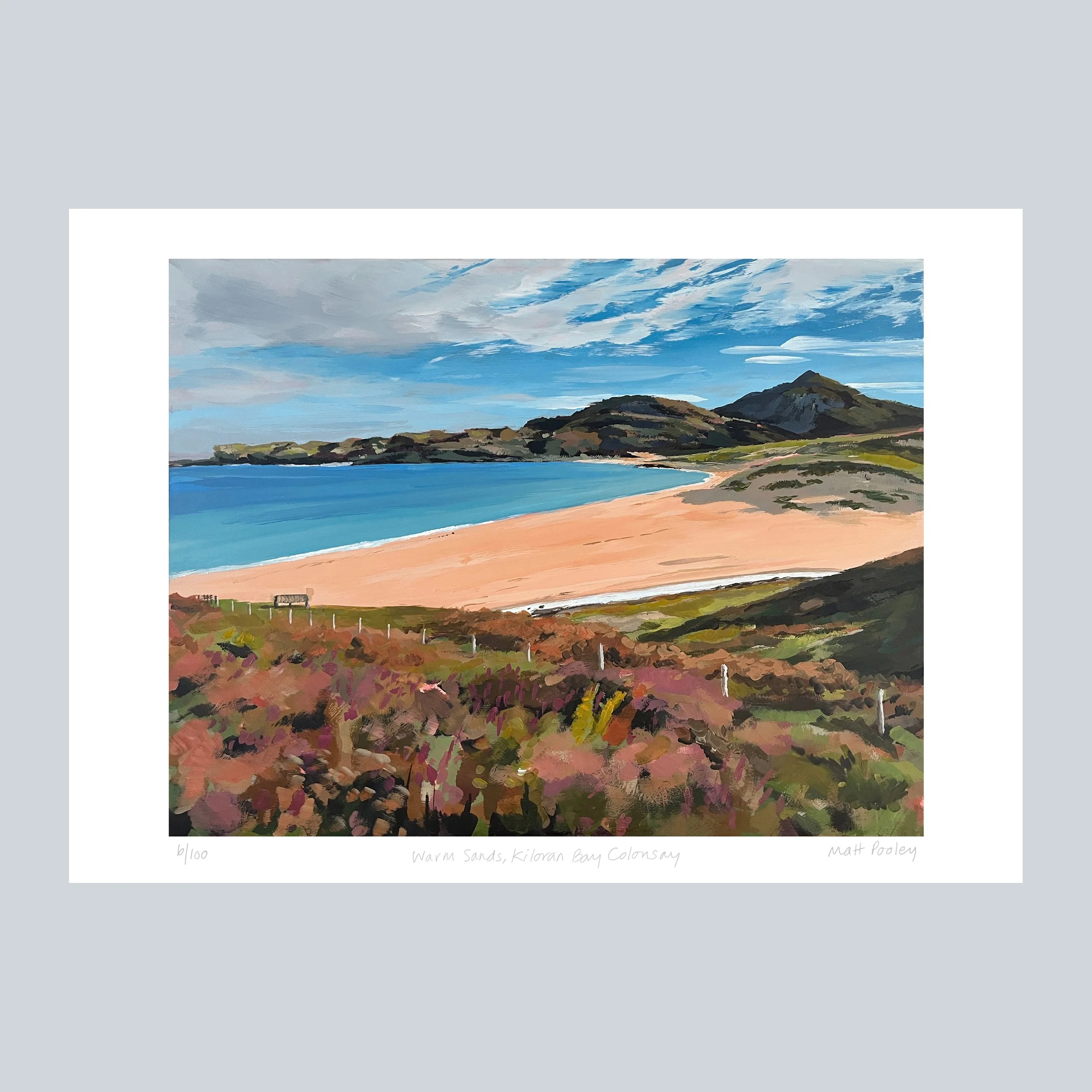 Warm Sands Kiloran Bay, Colonsay Print on Grey Square.jpg