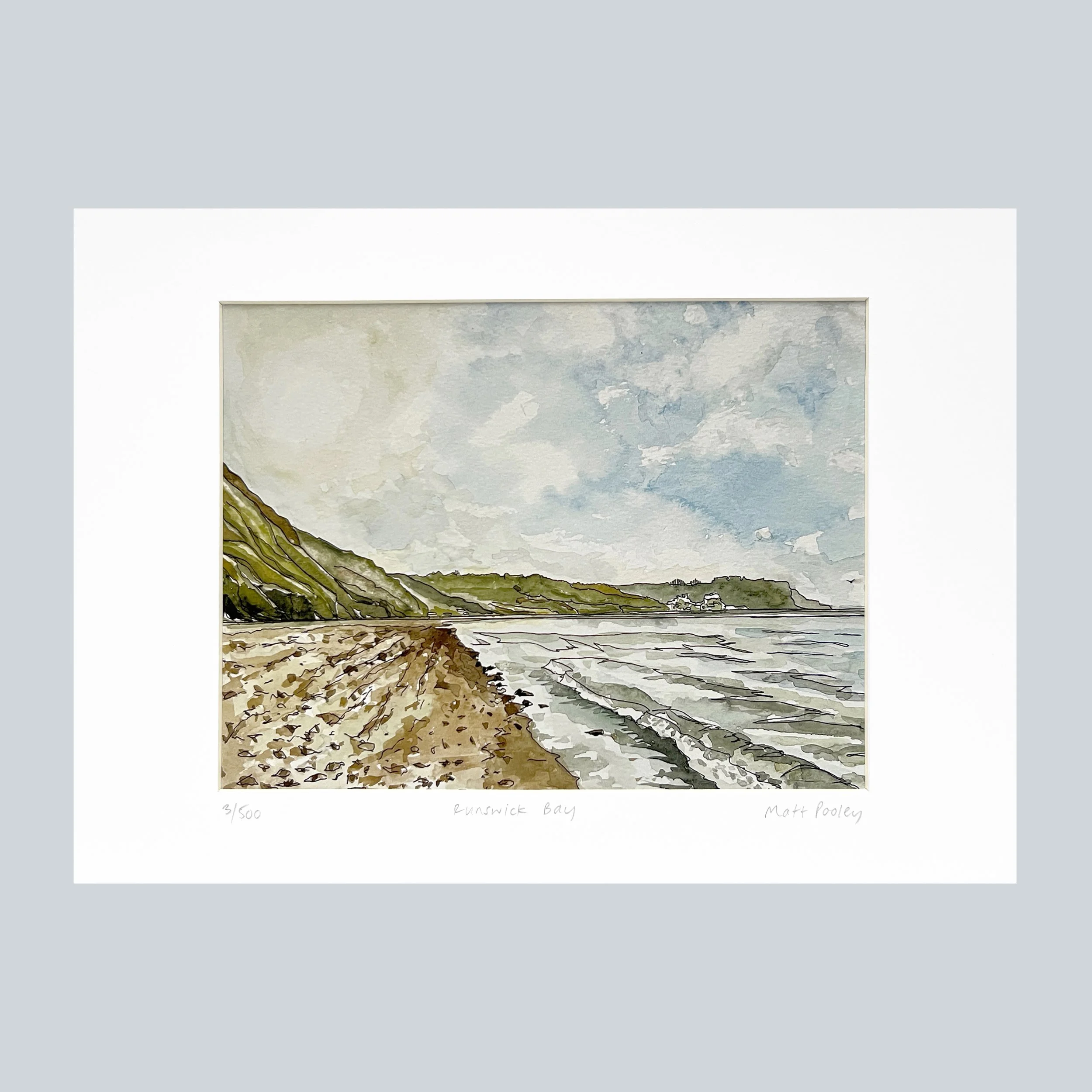 Runswick Bay In Mount on Grey Square.jpg