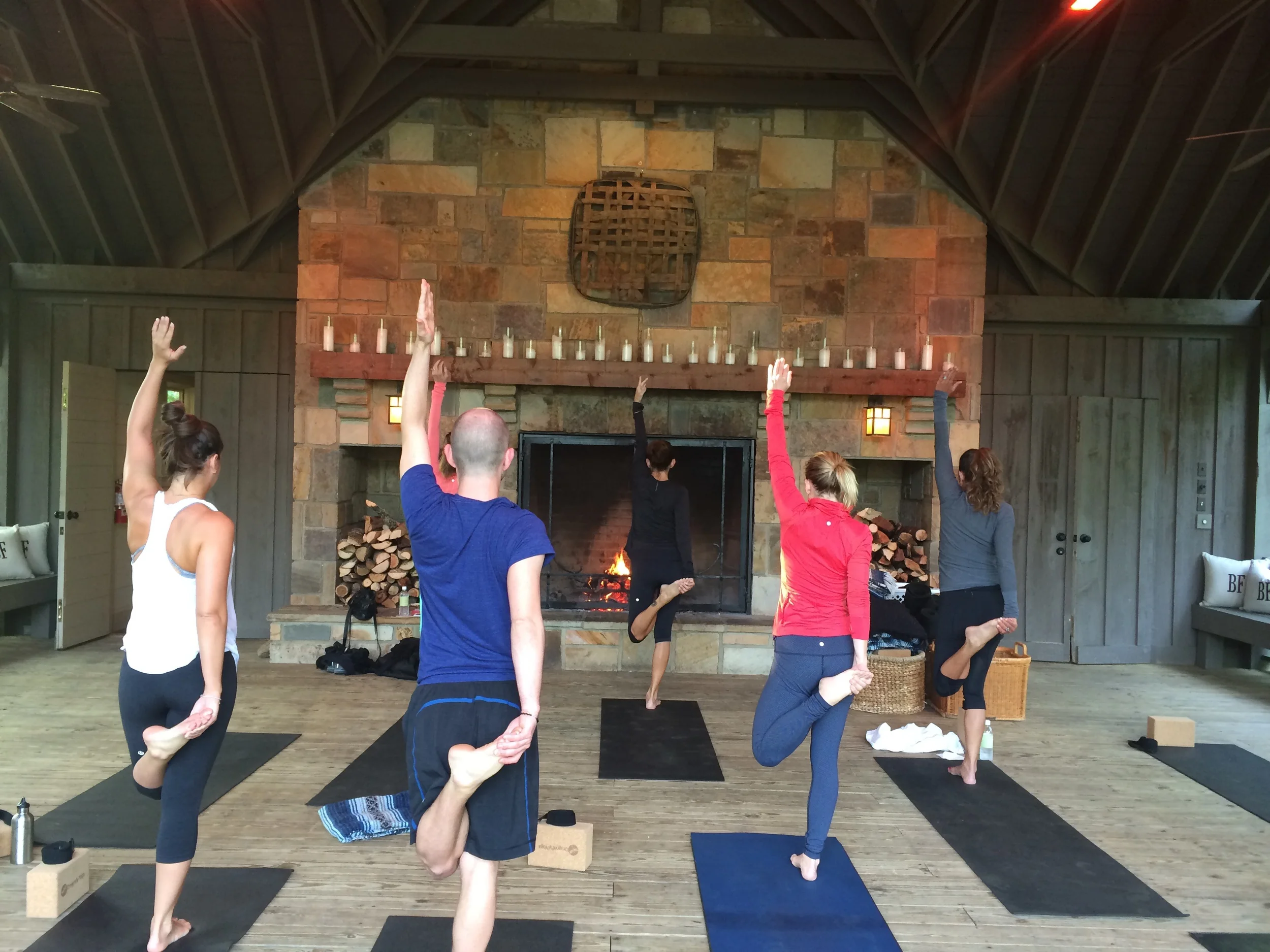 Morning yoga class with Laura.