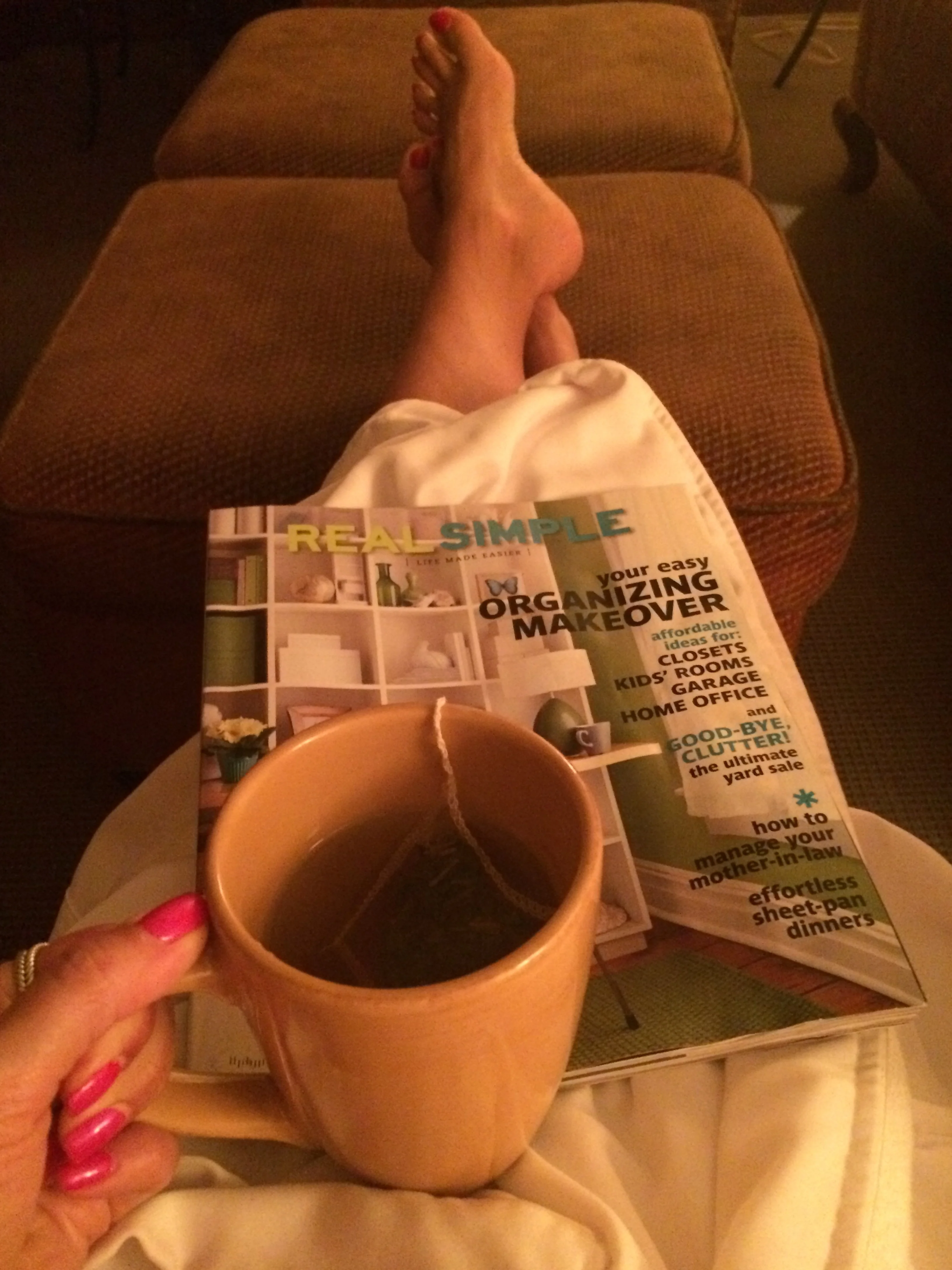 Relaxing before my Healing Hiker Massage.