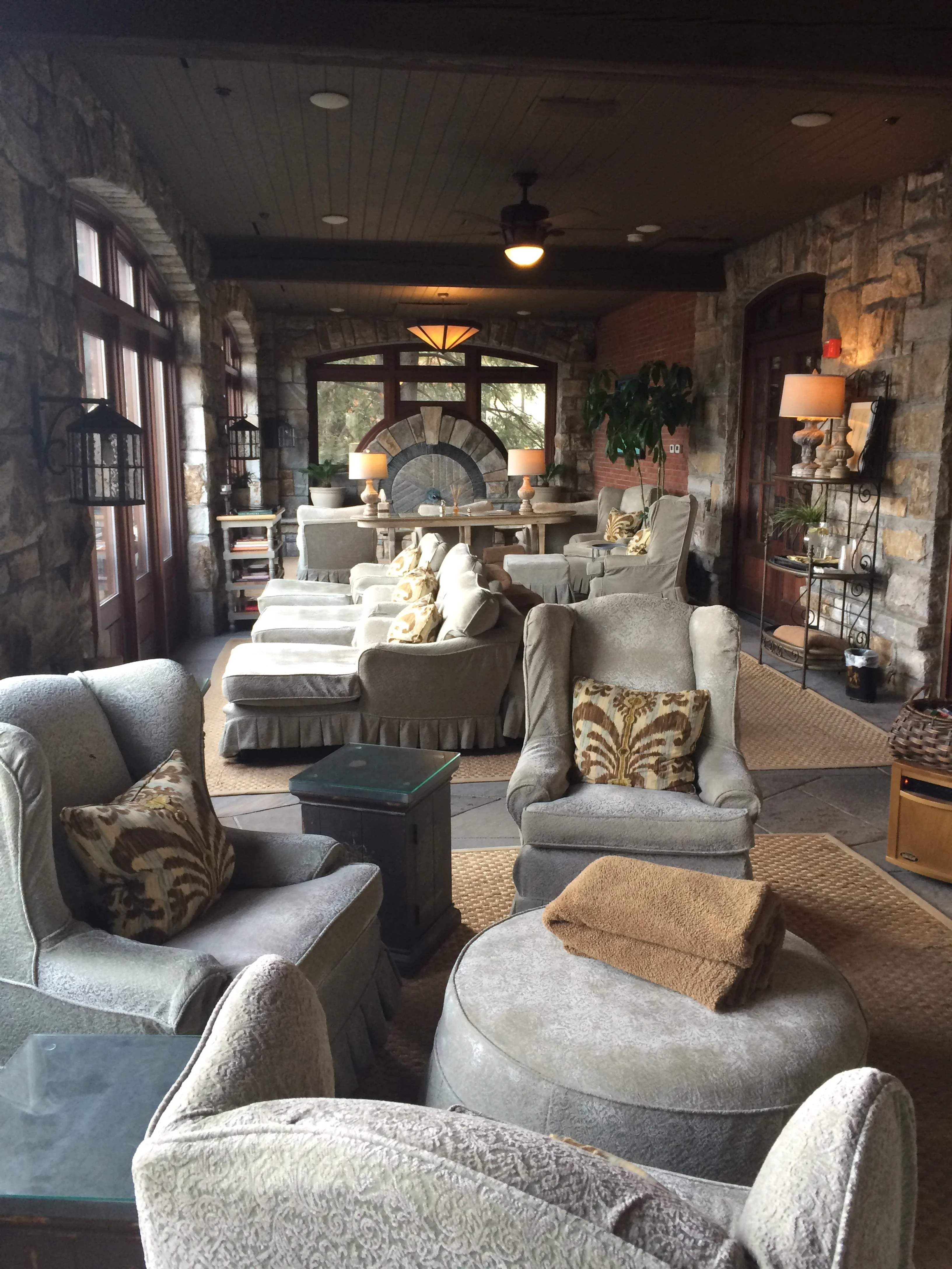 The fabulous relaxation room at Old Edwards Inn Spa.
