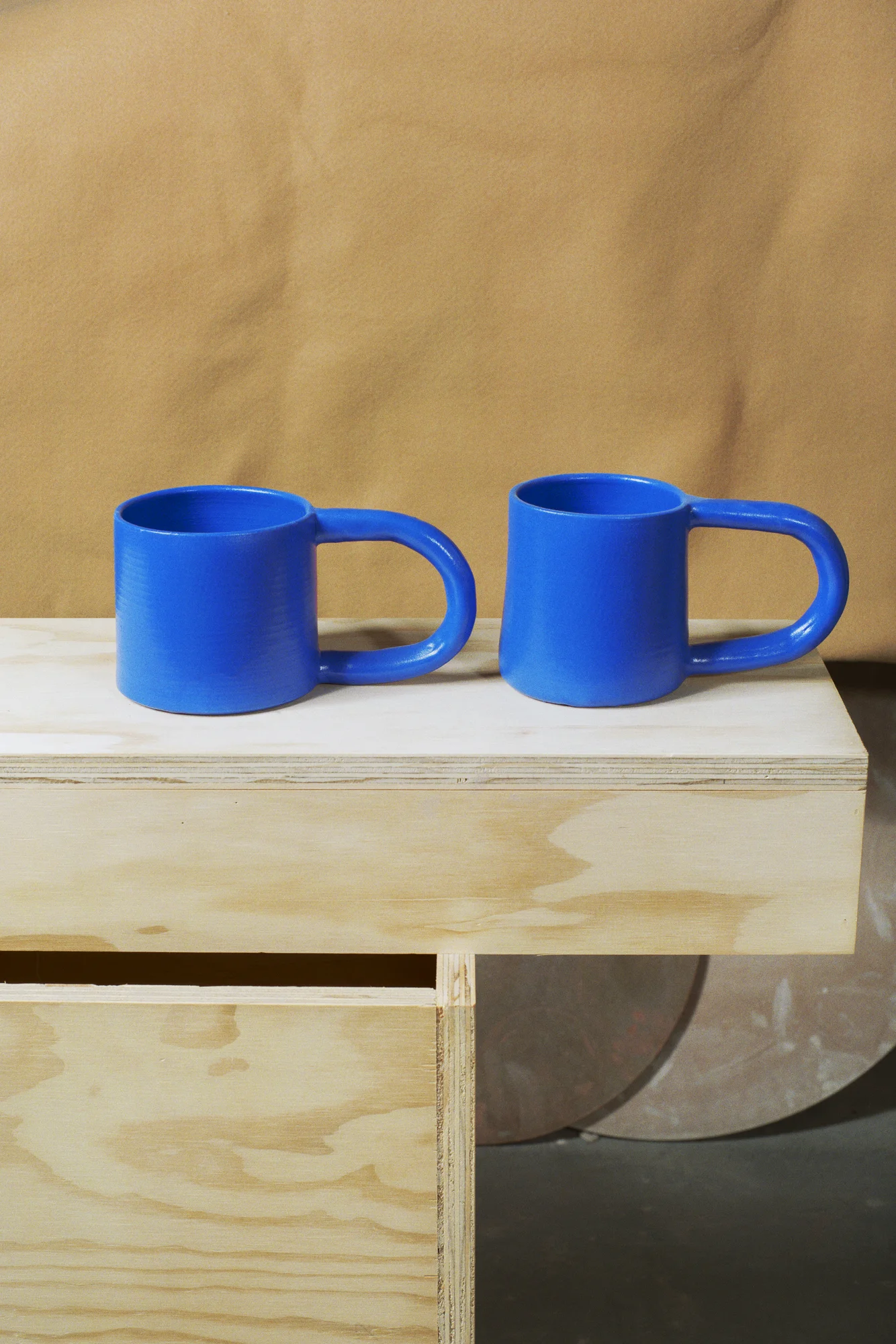 Short Blue Mugs