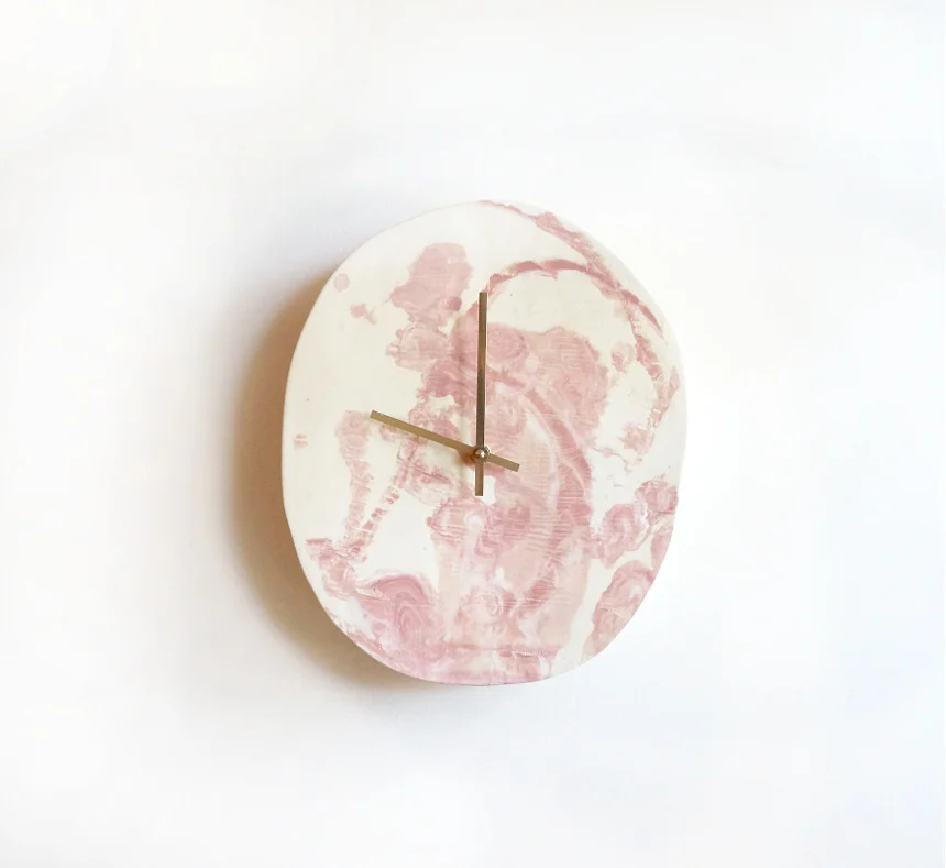 Blush Marbled Clock