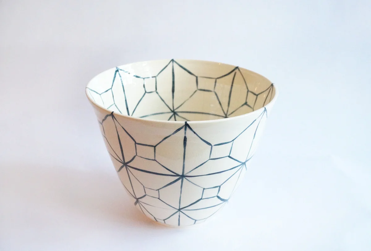 Large Blue Fruit Bowl