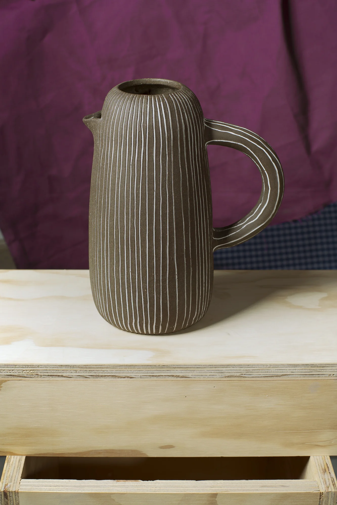 Dark Pen Striped Pitcher