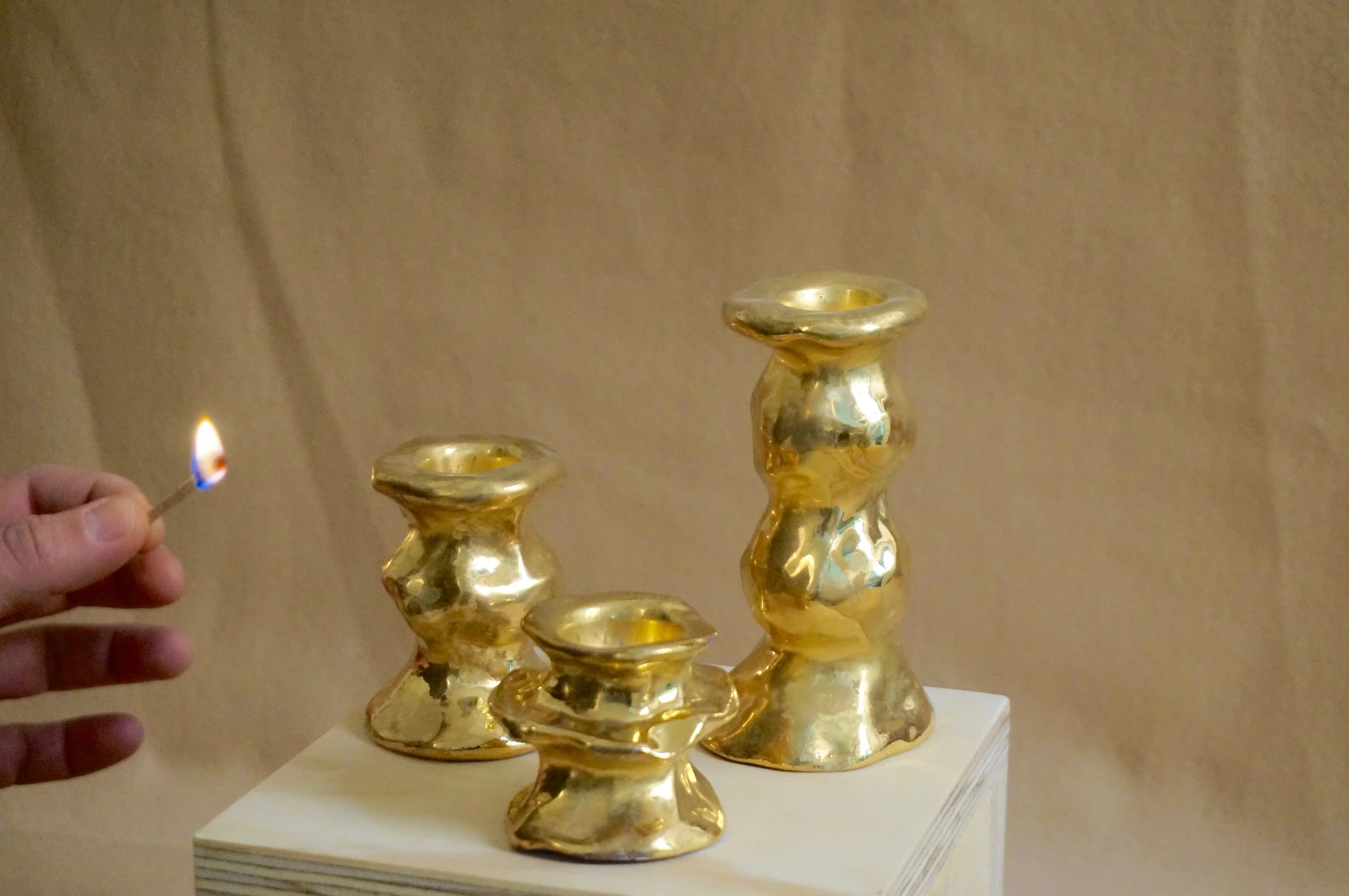 Golden Candle Holders