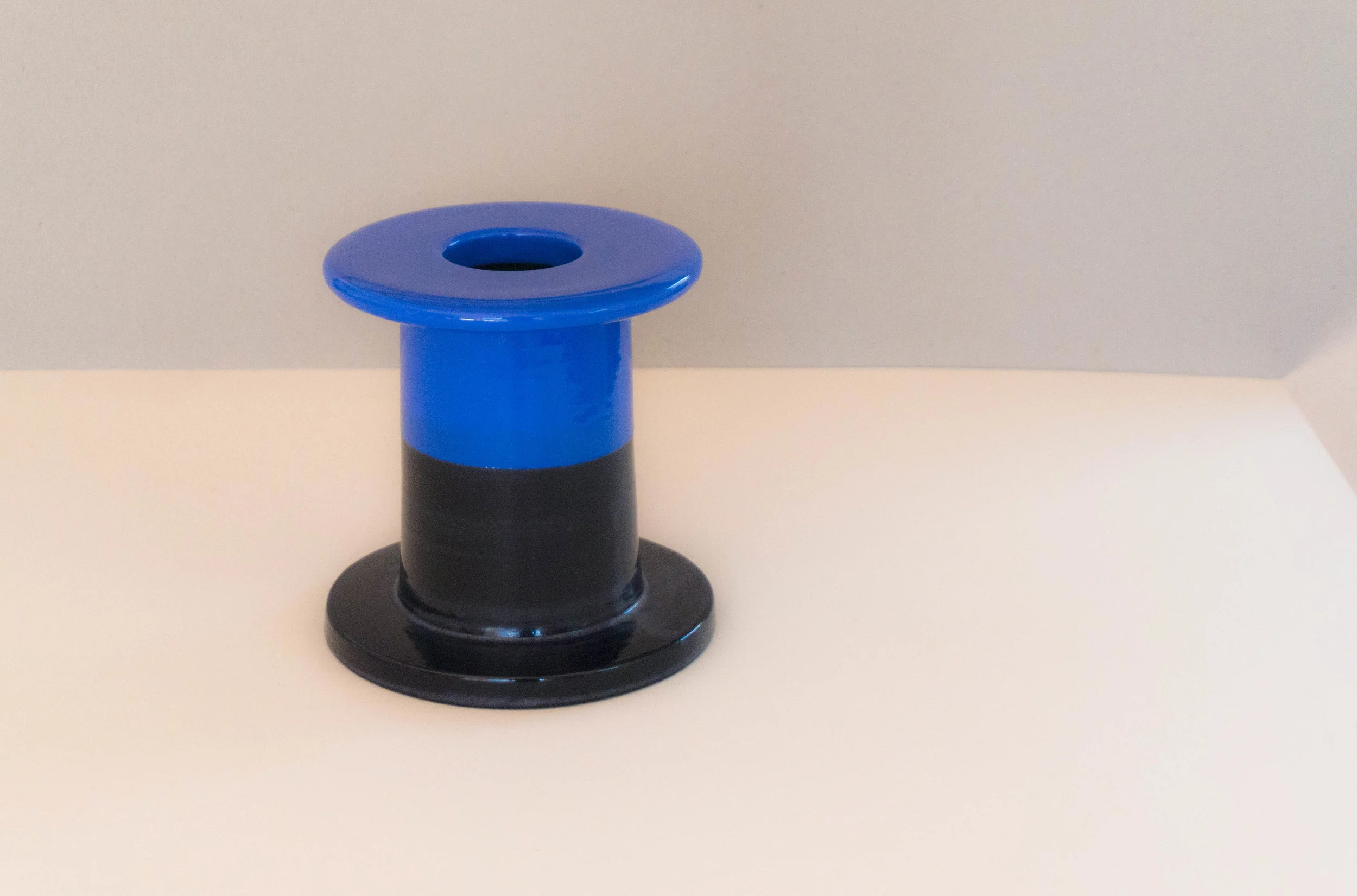 Short Blue/Blue Spool Vase