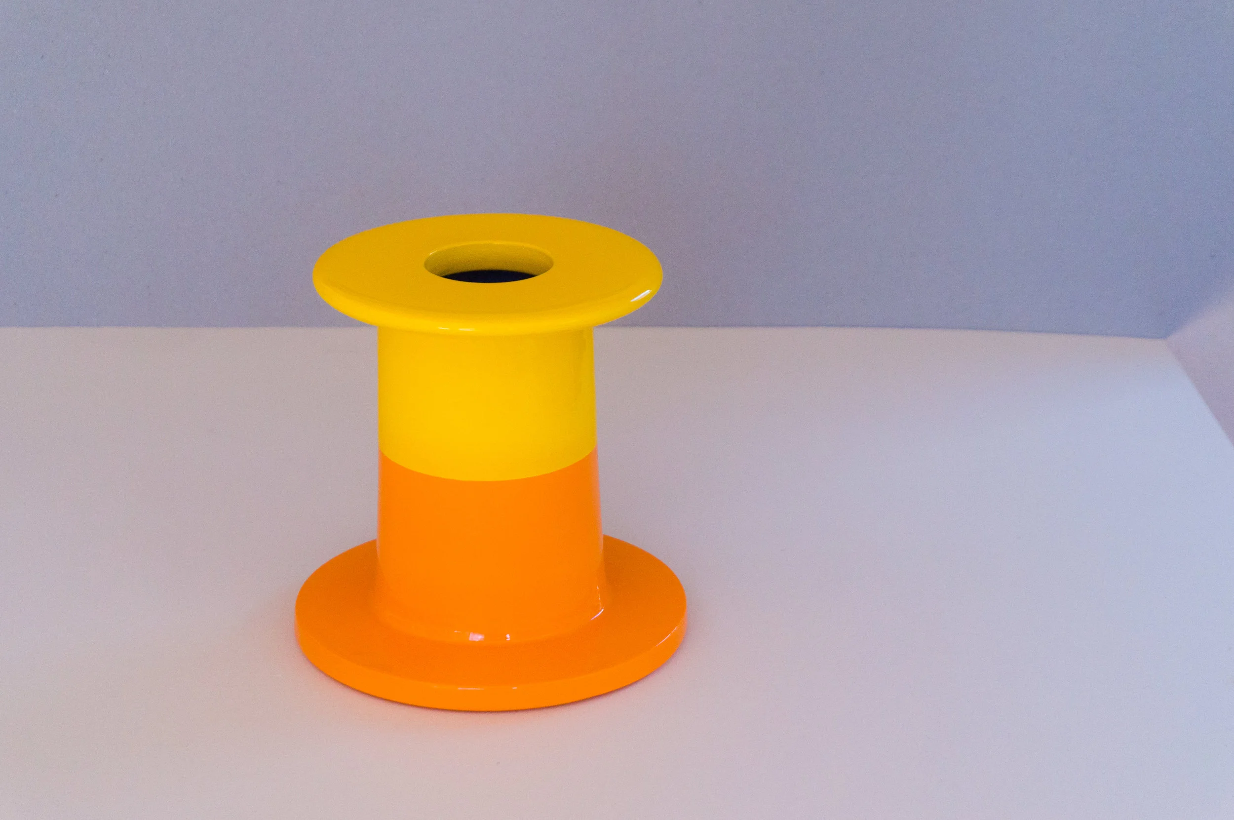 Short Yellow/Orange Spool Vase
