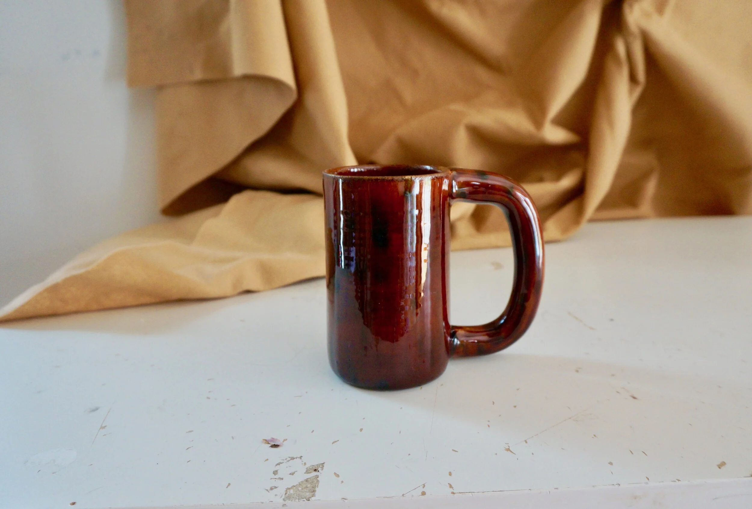 Glossy Brown Tall Mug