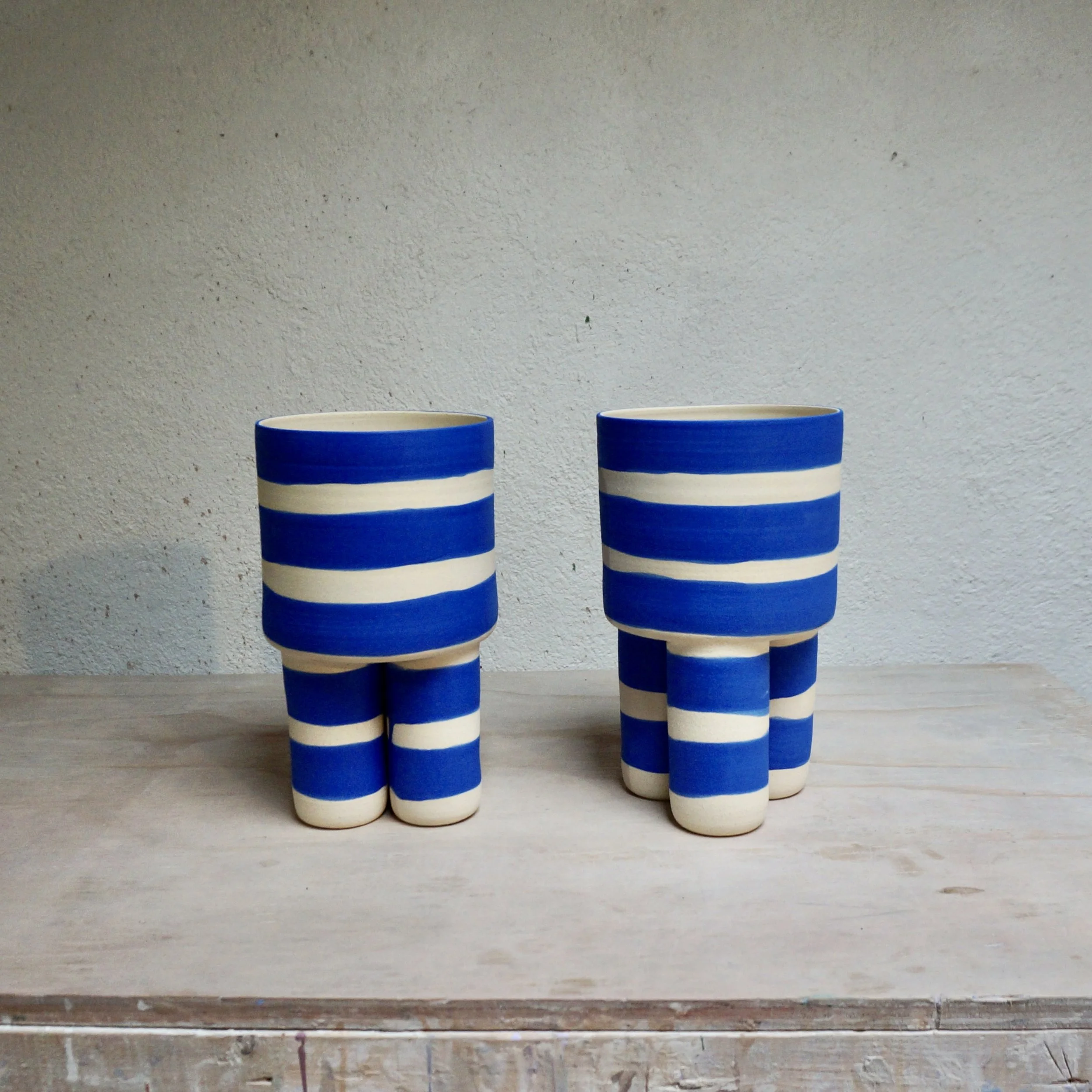Blue Striped Milking Planter