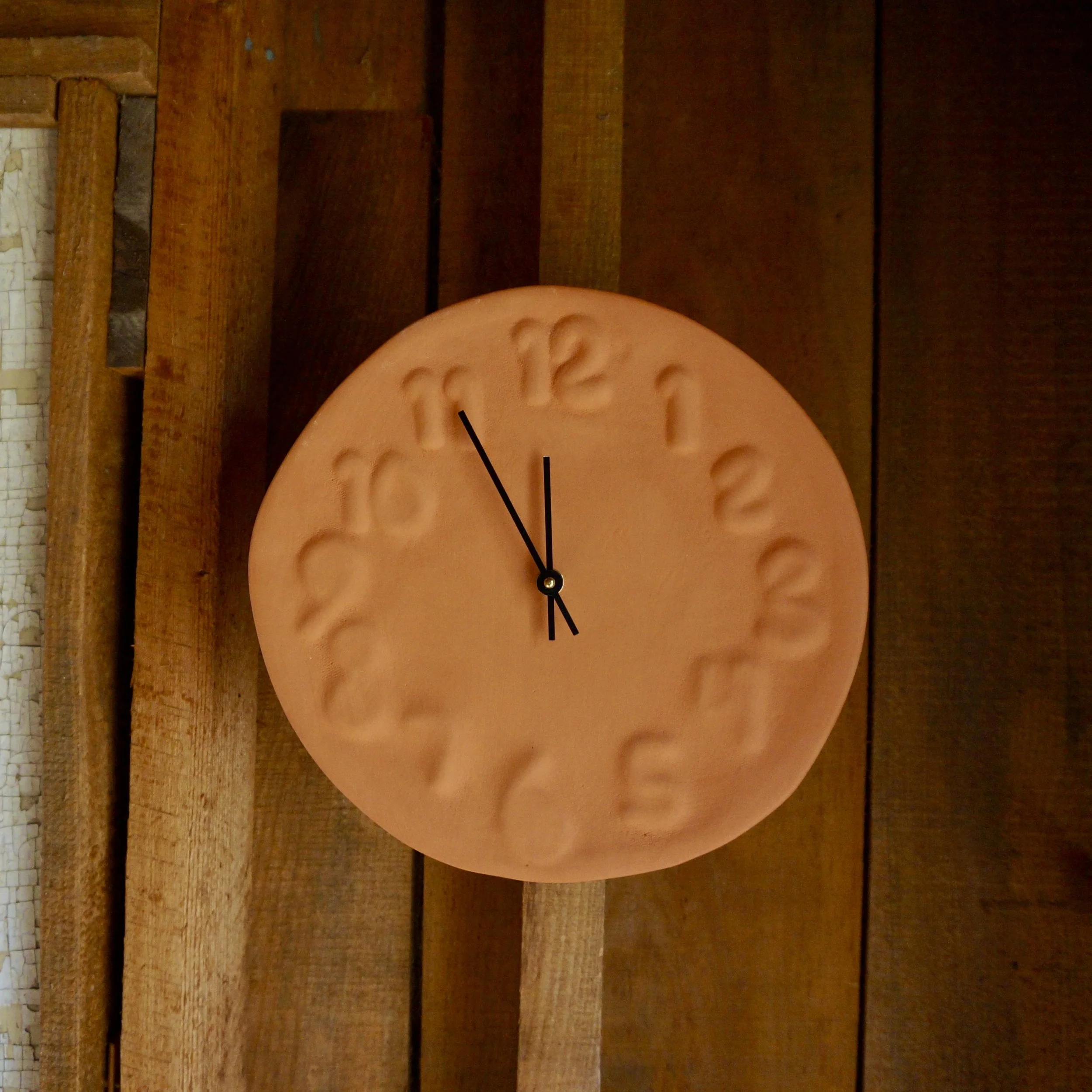 Terra Cotta Embossed Clock
