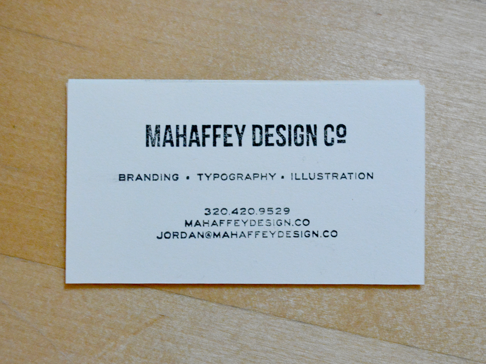Lettering is stamped onto cream stock - 3.5" x 2" 