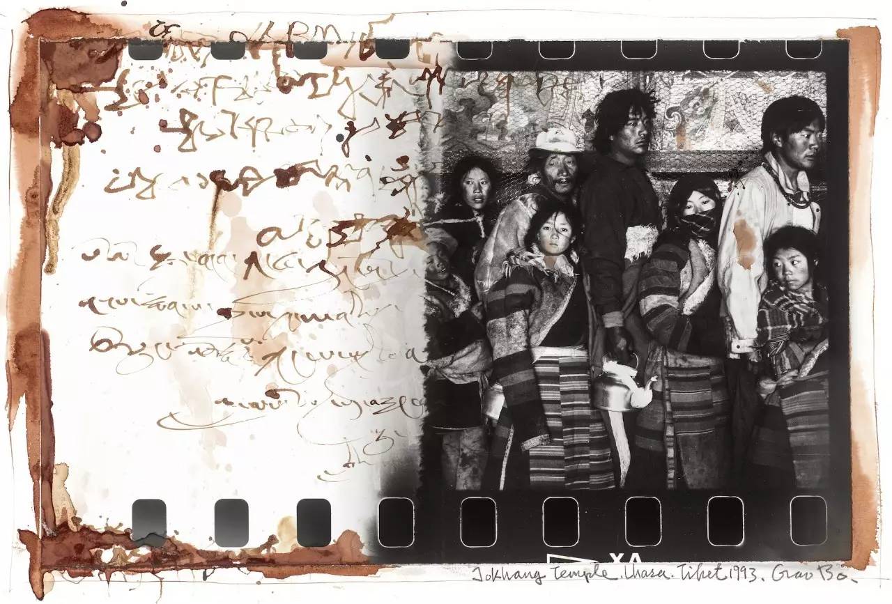 From the series "Tibet 1985-1995", inkjet print on acid-free paper and blood