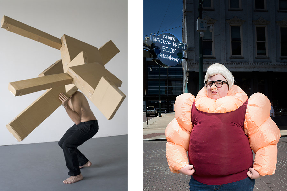 Left: Recomposition N°1, from the series “Recomposition” © Denis Darzacq Right: From the series “The Bully Pulpit” © Haley Morris-Cafiero