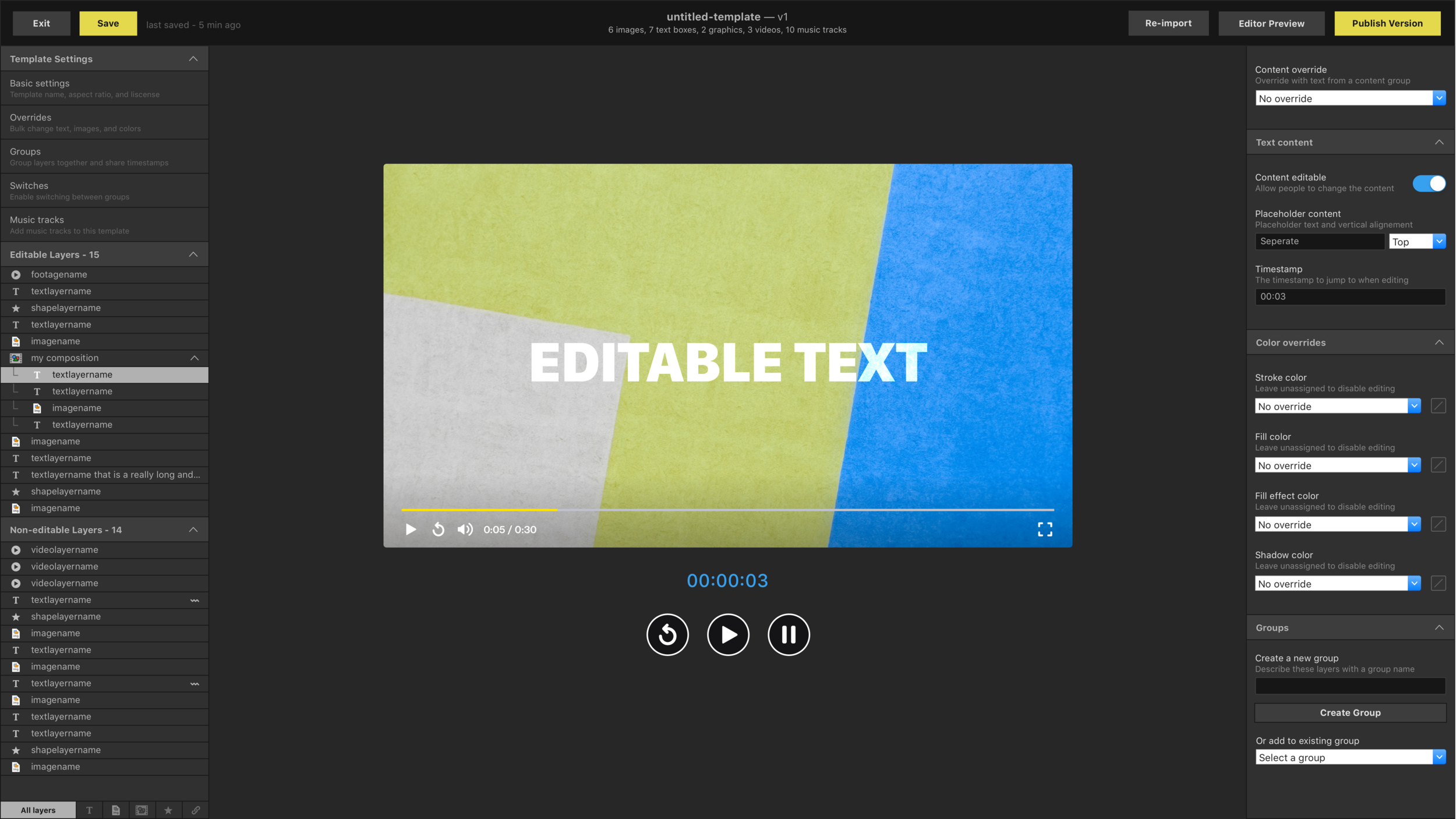 Layers — Text