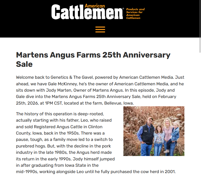 MAF Sale on American Cattlemen Podcast