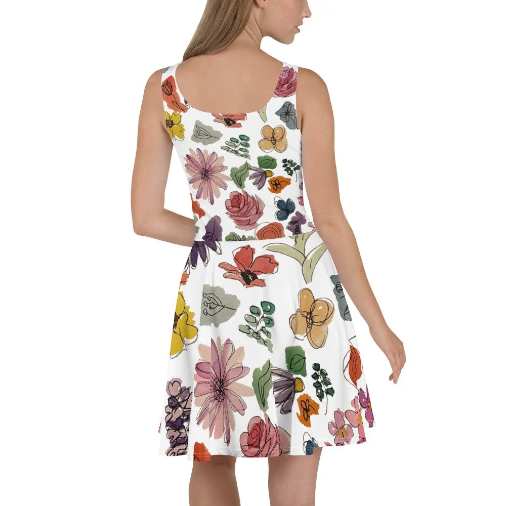 floral pin stripe skater dress Floral Striped Bow Skater Dress Festigal