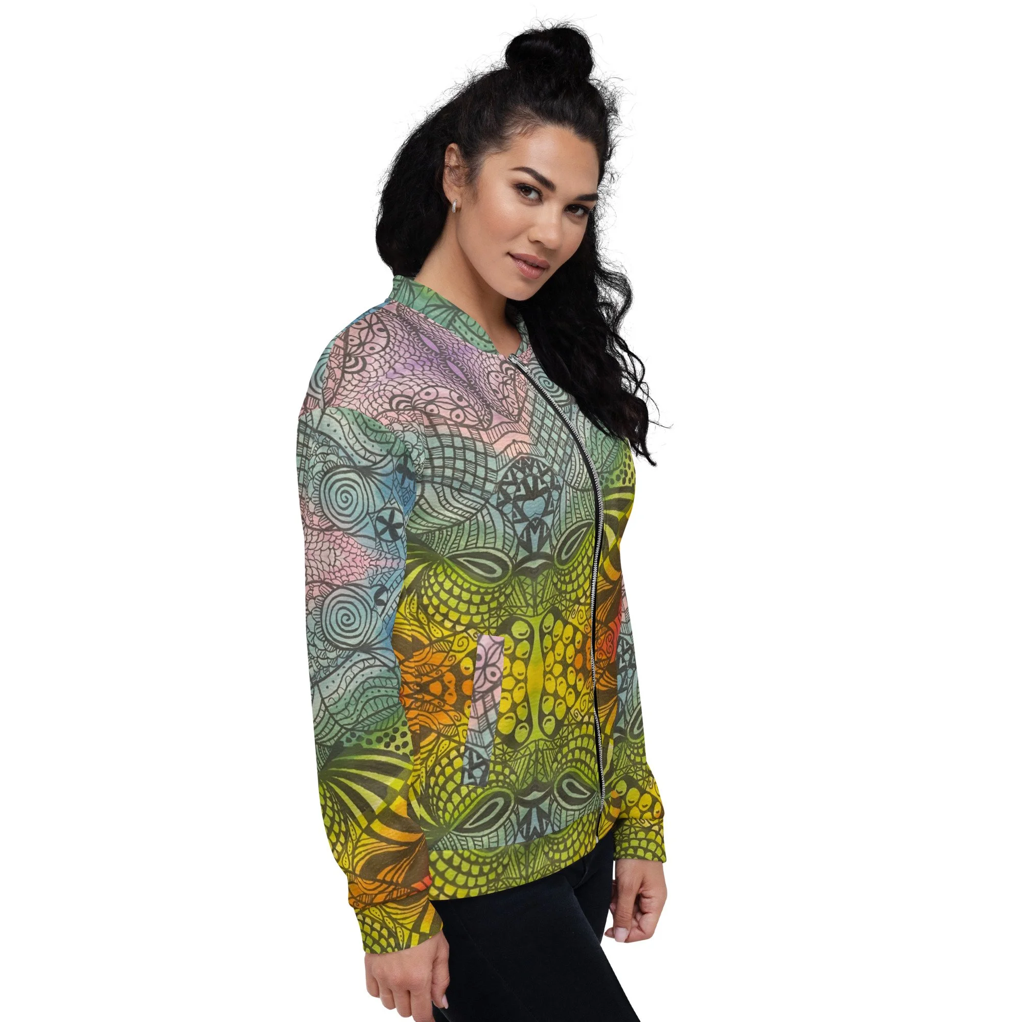 【MALBON】 Cool Touch Jersey Jacket ■WOMAN /追跡付 Rainbow Print Unisex Bomber Jacket — Mortons Handmade