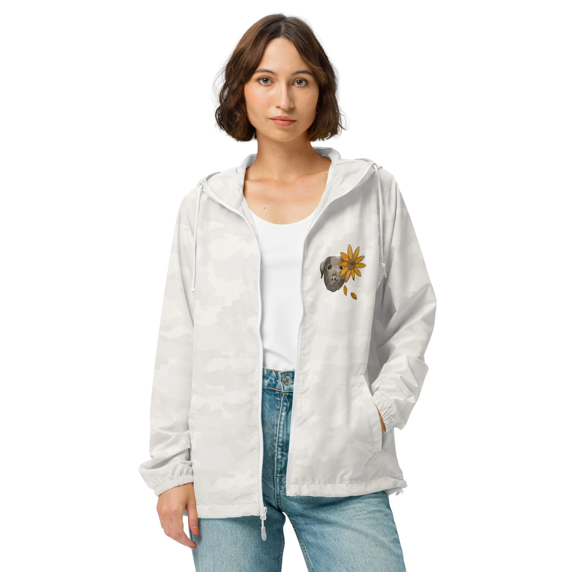 【SATIIIZ】Morgan Cap Hood Windbreaker Logo Unisex lightweight zip up windbreaker — Mortons