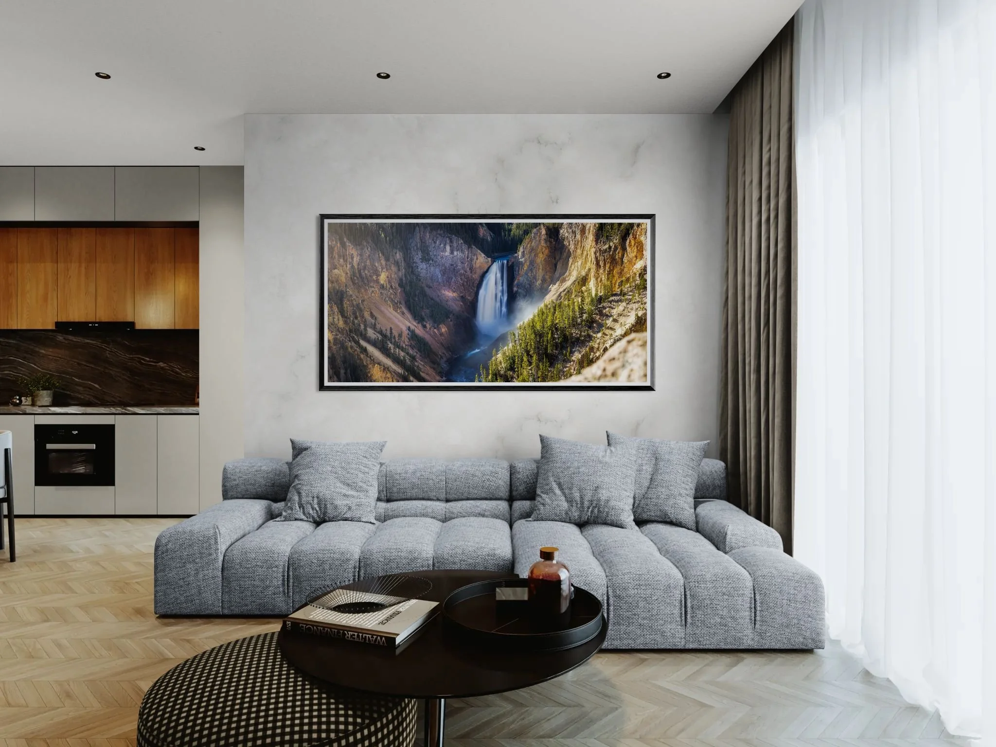 Modern living room with a view towards the kitchen.jpg