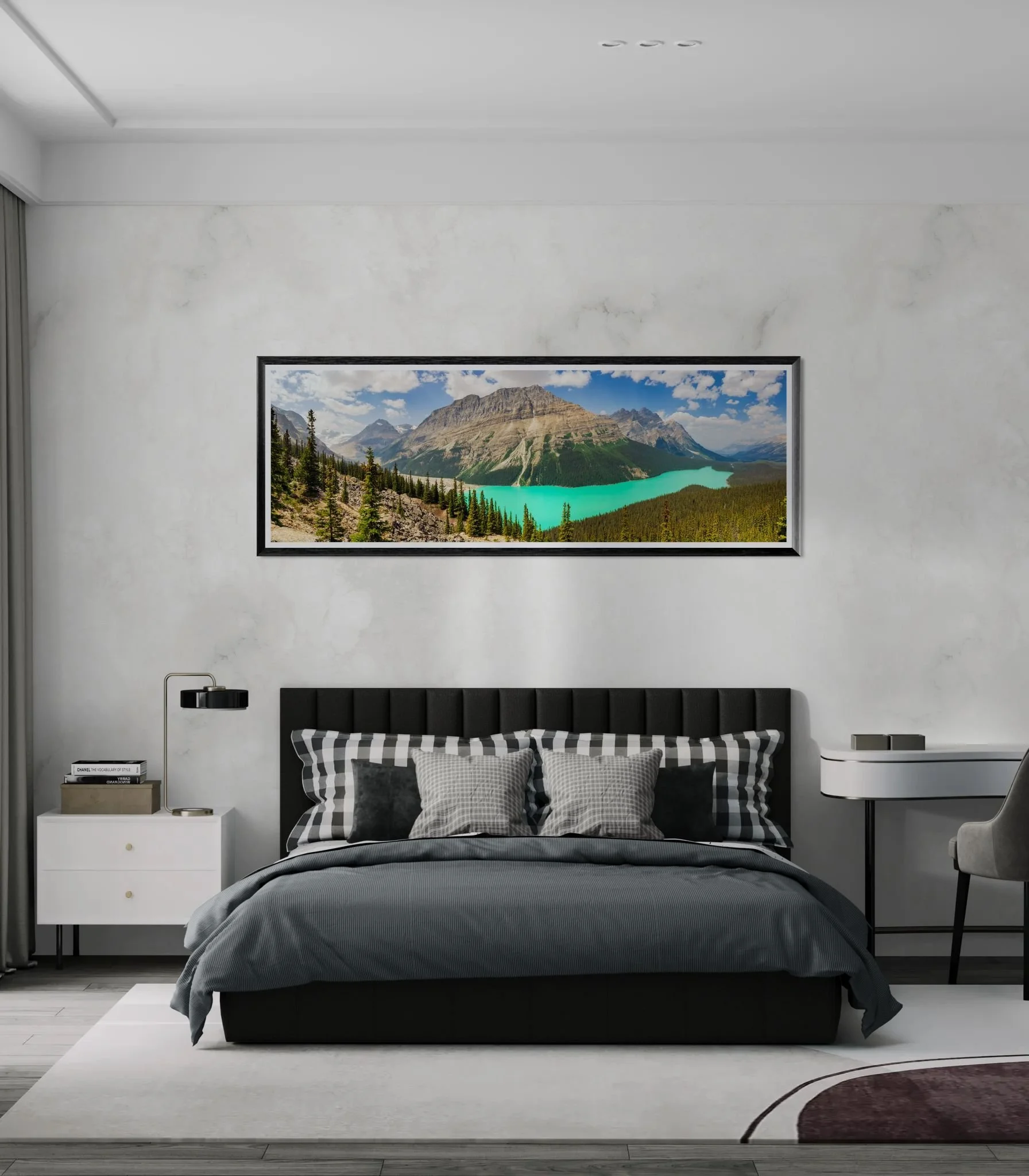 Modern bedroom with high ceiling.jpg