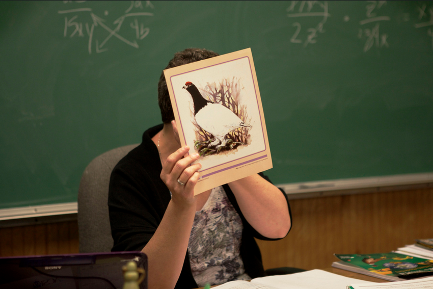 Melanie Harvey, teaches a science class at the Christian Faith Academy, in Van, West Virginia. The Christian Faith Academy is the only private school in Boone County, West Virginia. Students come from near and far to attend. 