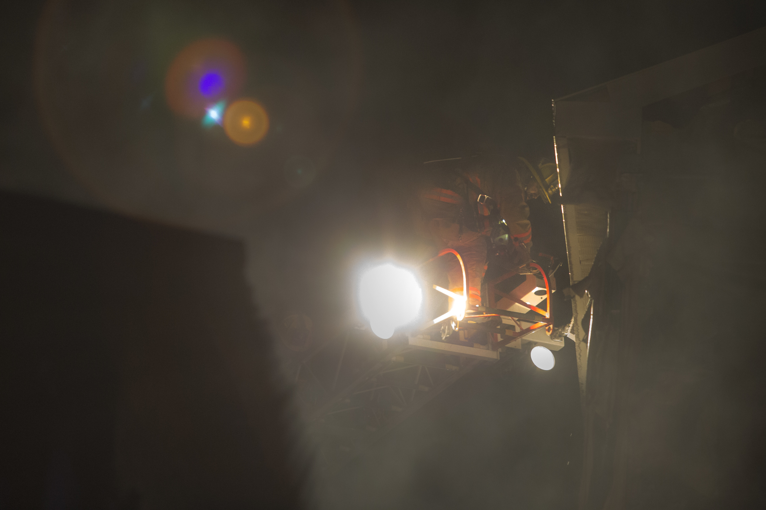 Firefighters work at the scene of a garage fire caused by the improper disposal of bonfire ashes, in Lewiston, Maine on Monday May 5th. 