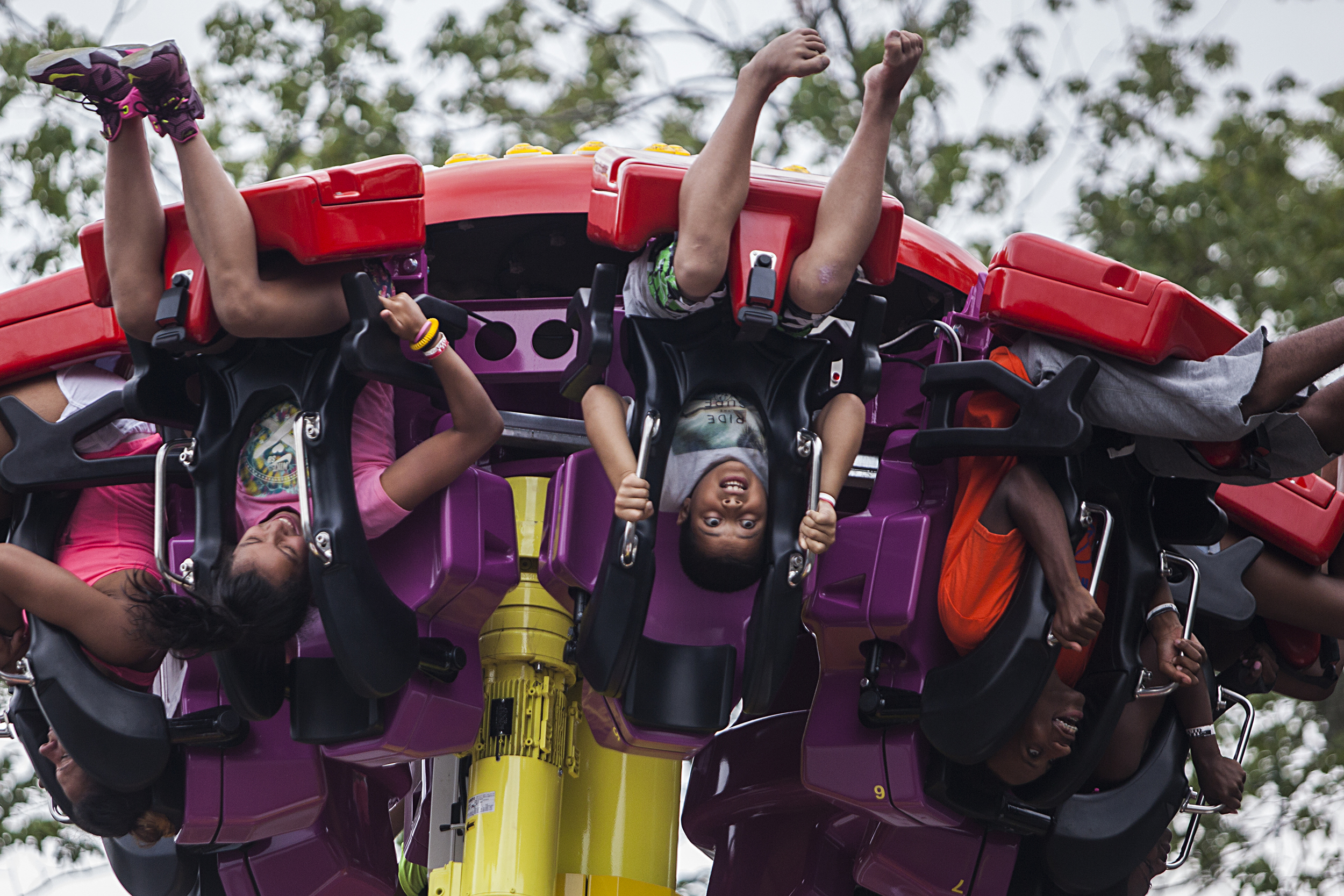 Nine year-old Michael Jones of Bridgeport rides Frantic, the newest ride at Quassy Amusement and Water Park in Middlebury, CT. 