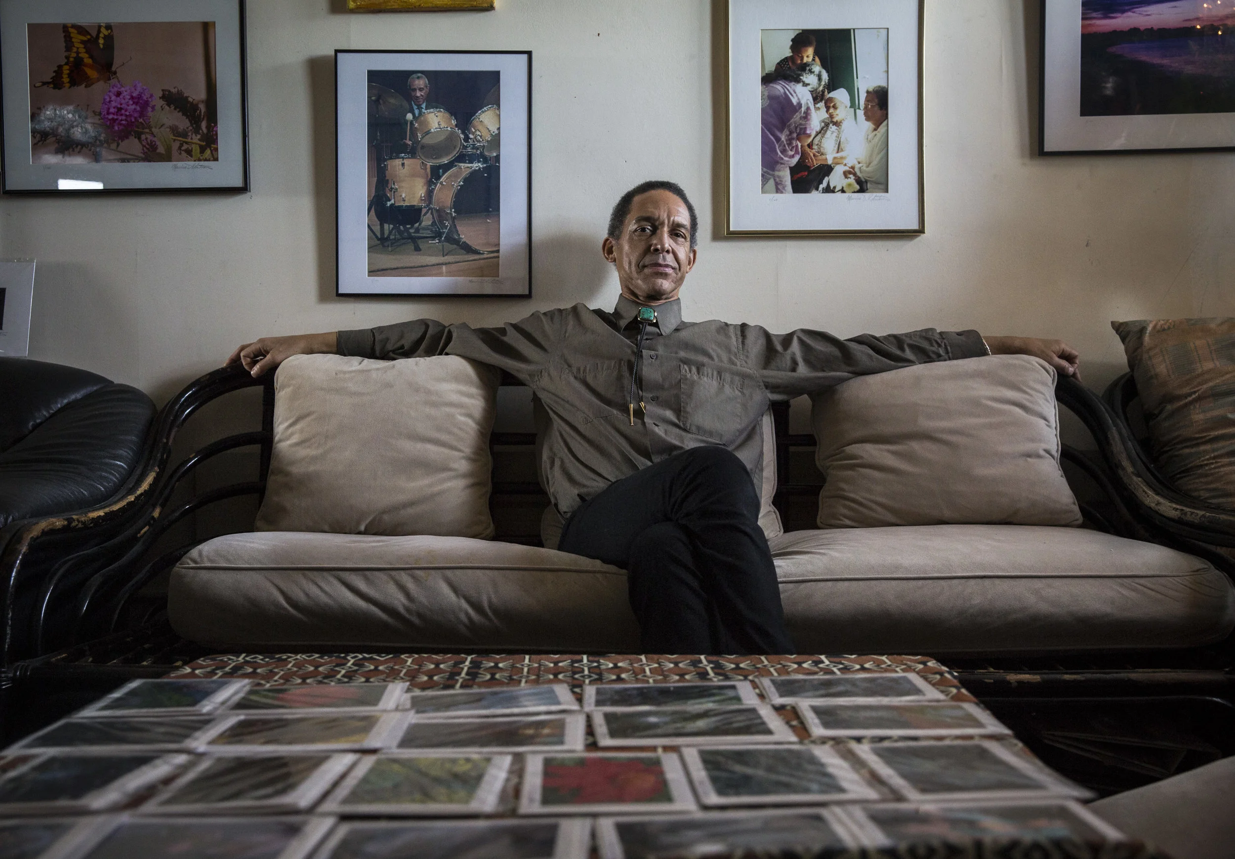  Jazz photographer Maurice D. Robertson, in his apartment and art gallery in Hartford.&nbsp; 