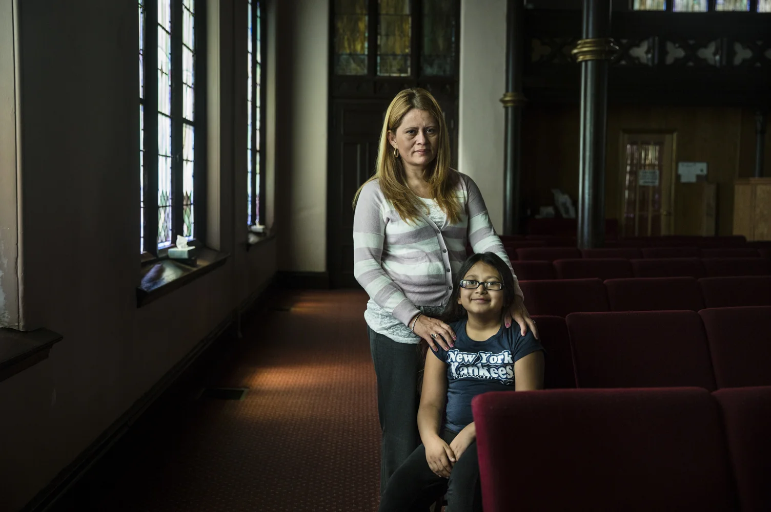  Nury Chavarria, of Norwalk, seeks sanctuary inside La Iglesia de Dios Pentecostal church in New Haven after ignoring a deportation order to return to Guatemala on Thursday. ICE now considers Chavarria to be a fugitive, but they don't generally condu