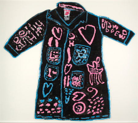 Untitled (Black Coat with Pink Accents)