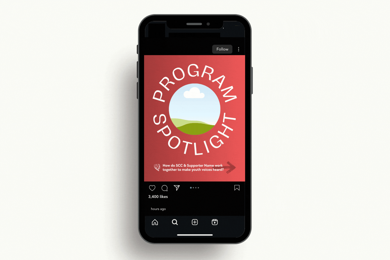  An Instagram carousel template created for the Student Commission of Canada to spotlight specific programs and their impact.  