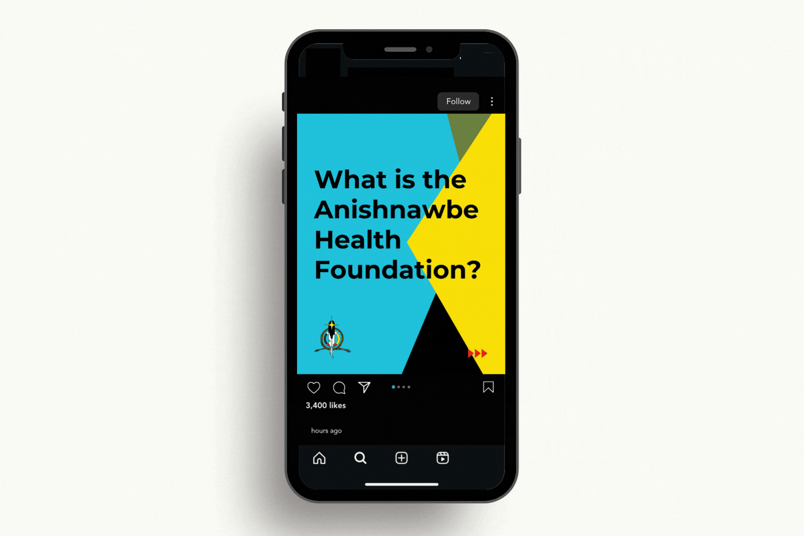  A pinnable social media post  explaining the work of the Anishnawbe Health Foundation. 