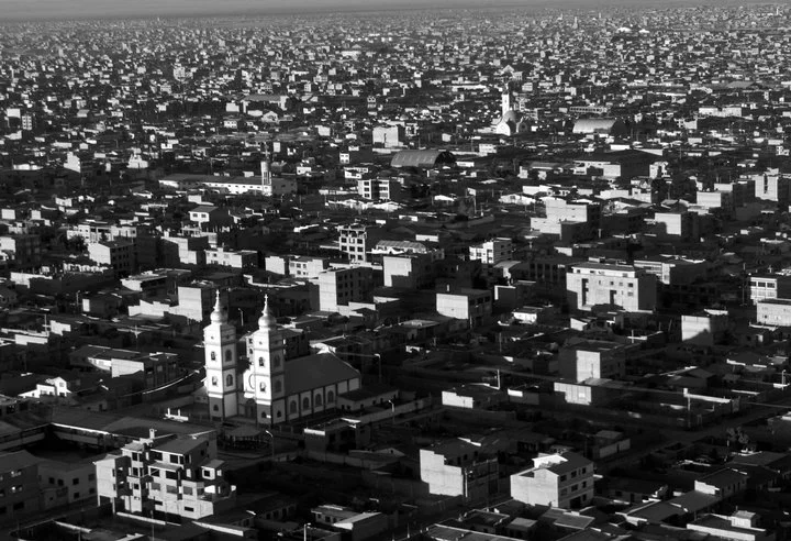 El Alto, Bolivia just after takeoff. Shot from a 767. 