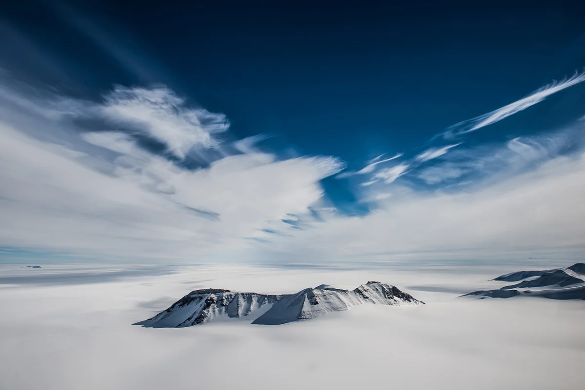 Wallabies Nunatacks, Antarctica. Shot from a Bell 212.