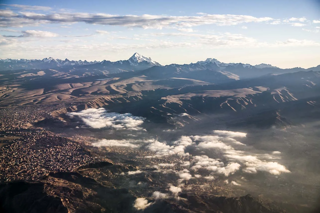 Huyana Potosi, Bolivia. Shot from a 767. 