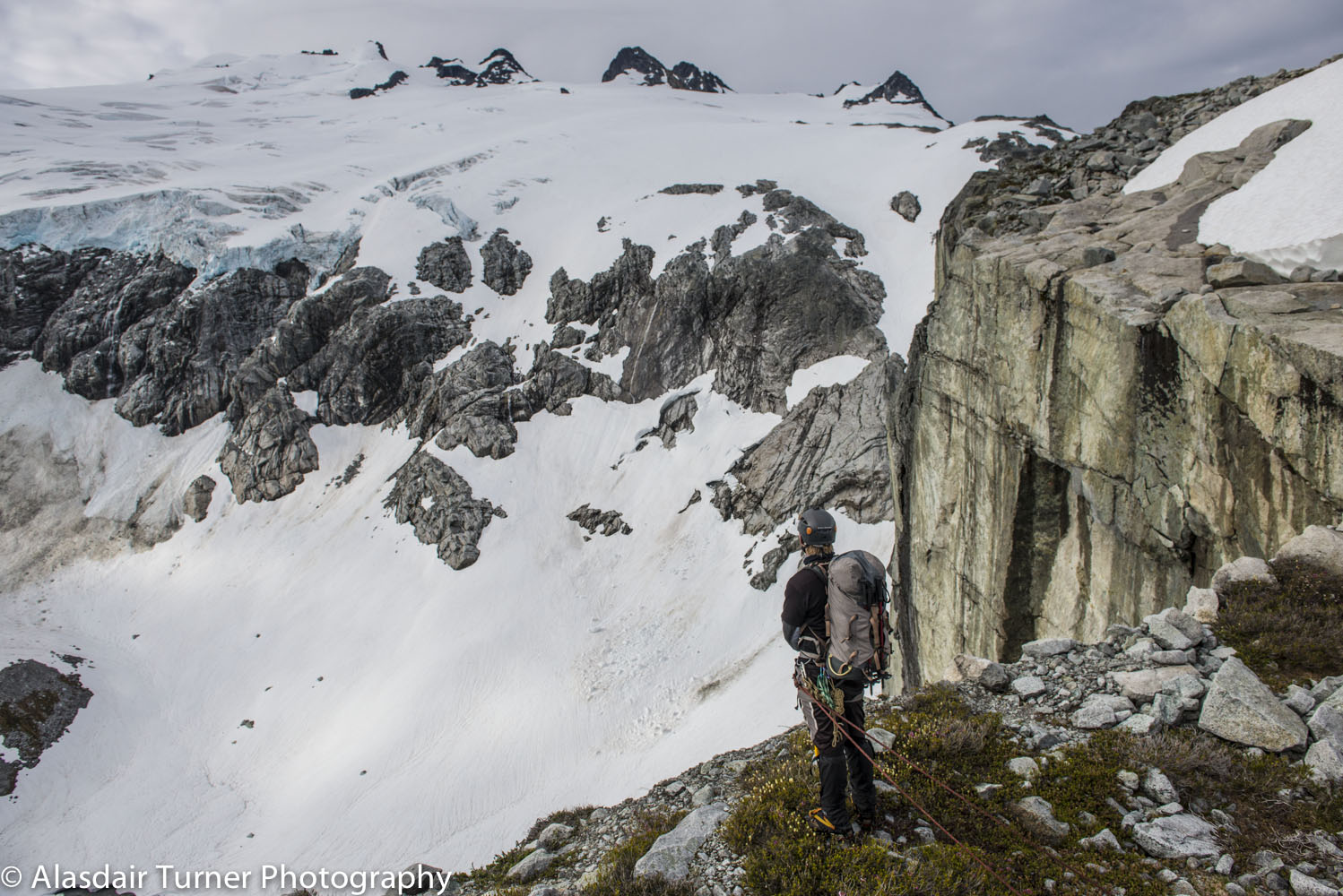Looking toward Mount Challenger after crossing the Whatcom Glacier.