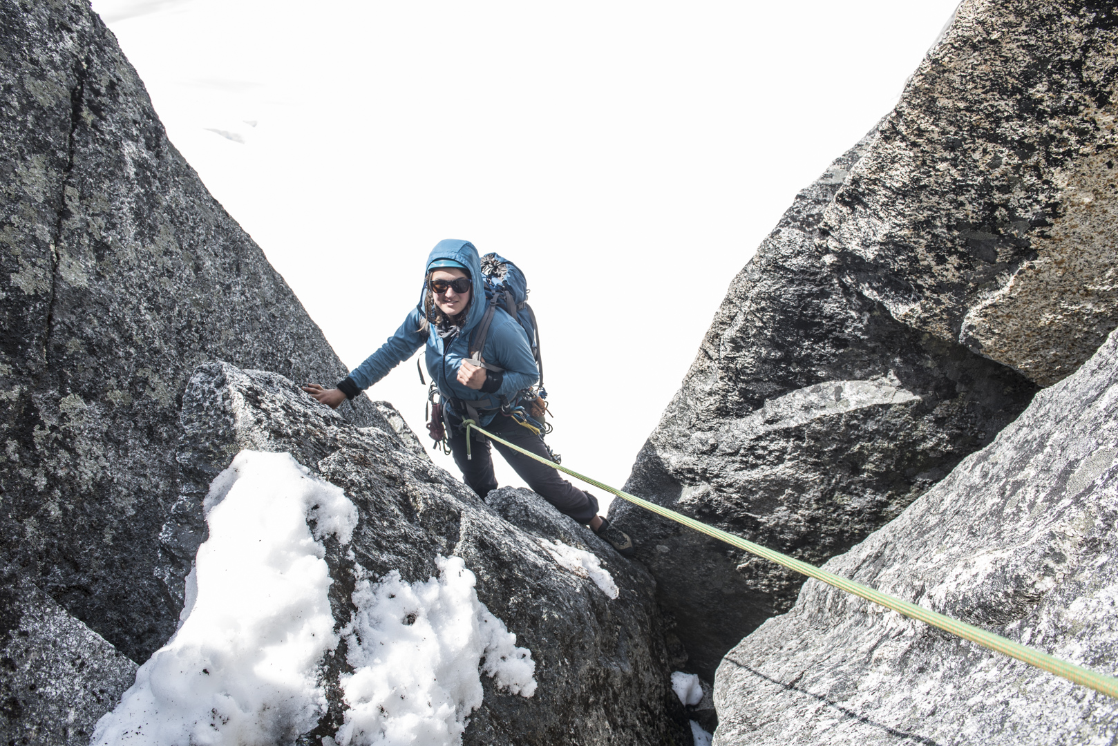 Climbing a line on the west side of The Munchkin.