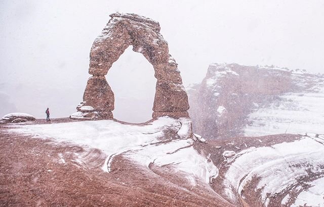 A very snowy day in Arches National Park. .
.
.
.
.
.
.
#moab #archesnationalpark #delicatearch #snowstorm #utah #nationalparks #outdoors #optoutside #visitutah #utahgram #utahillustrated #nationalparkgeek #igsouthwest