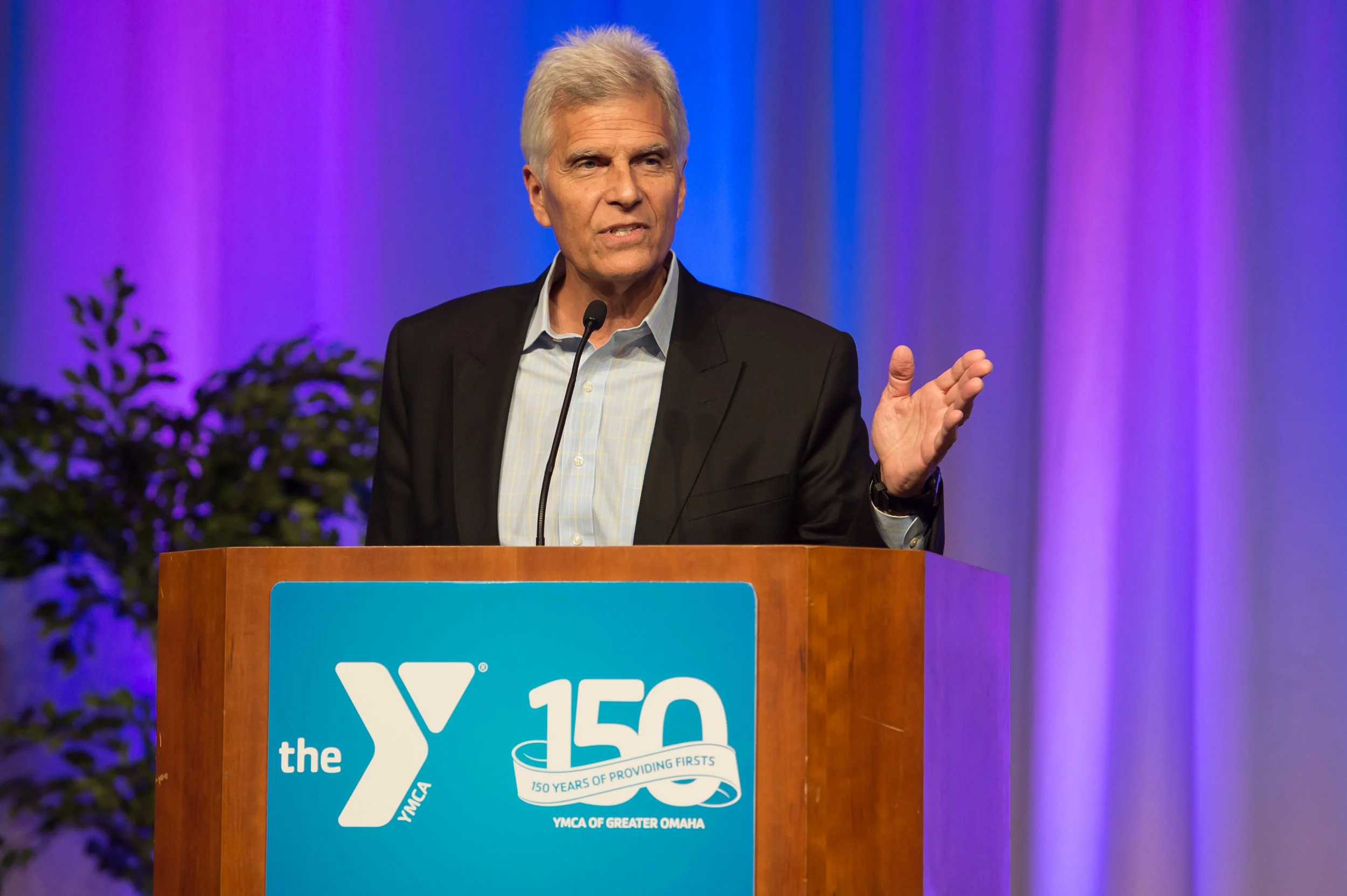 Mark Spitz speaks at the YMCA of Greater Omaha's Anniversary Gala.