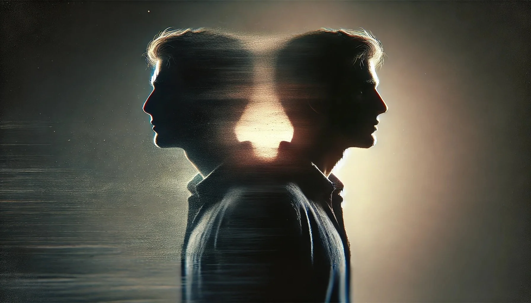HOCD (Sexual Orientation OCD): A blurry silhouette of a person splitting into two versions of themselves
