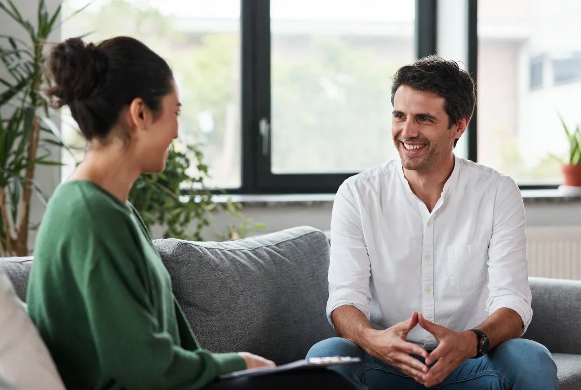 Exposure Therapy: Client in CBT Exposure therapy session smiling