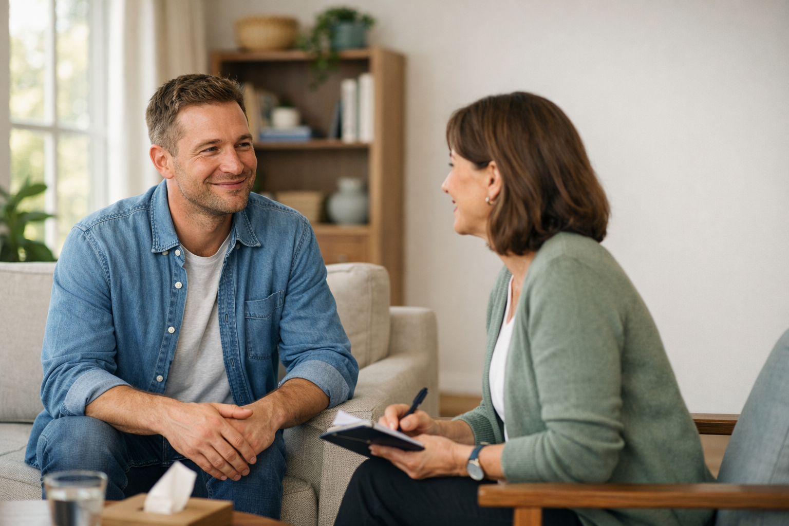 Behavioral Activation for Depression: a therapist and client engaging in CBT therapy